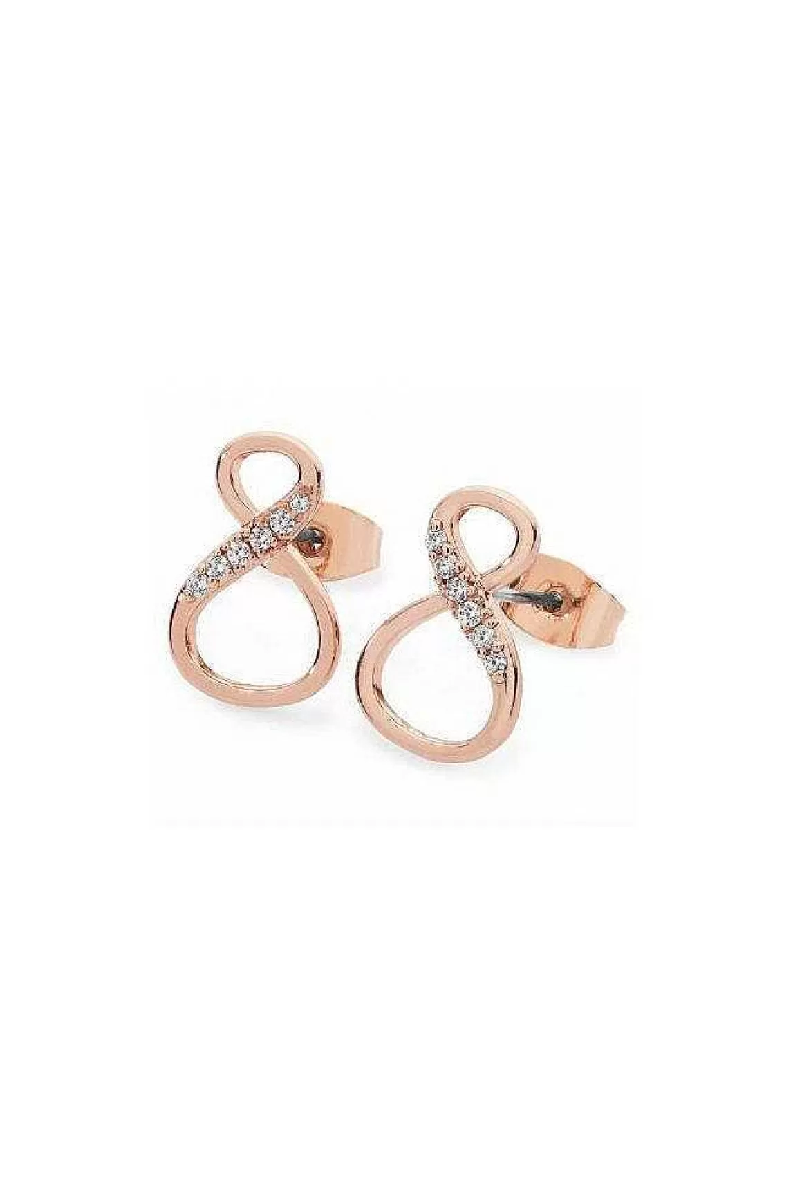 Tipperary Crystal Jewellery 8 Shape Rose Gold Infinity Stud Earrings Shop