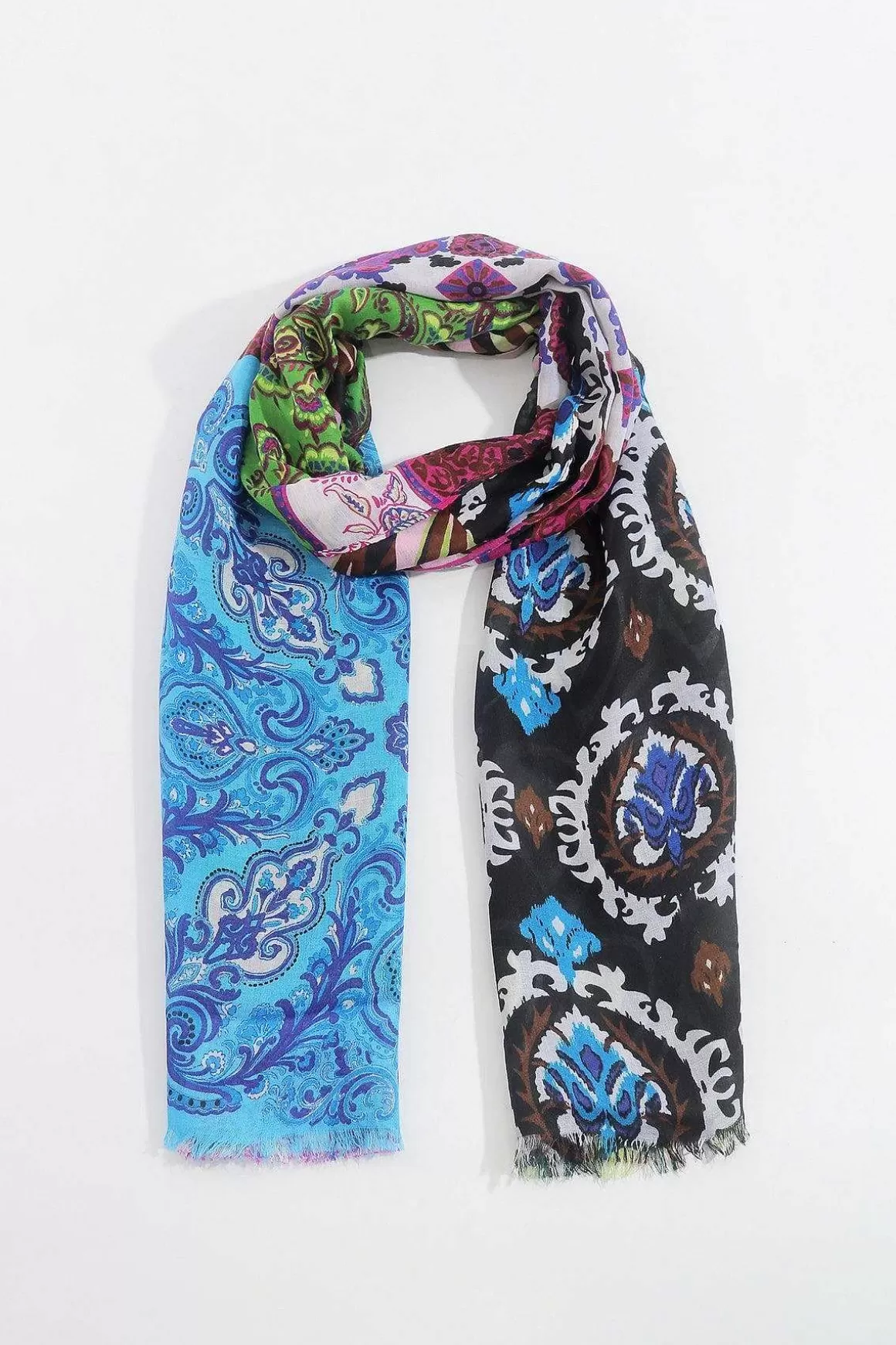 SOUL Accessories Abstract Paisley Scarf In Blue Flash Sale