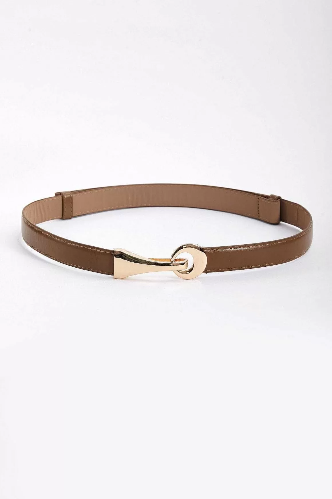 SOUL Accessories Adjustable Gold Clasp Belt In Brown Discount