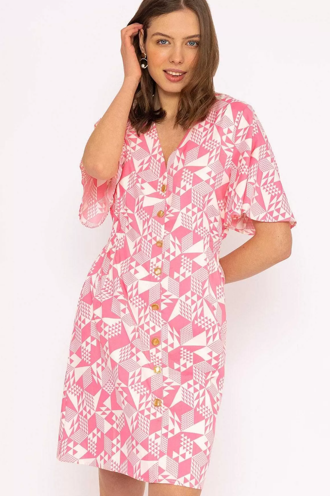 Rowen Avenue Ailbhe Knee Length Dress In Pink Print Best Sale