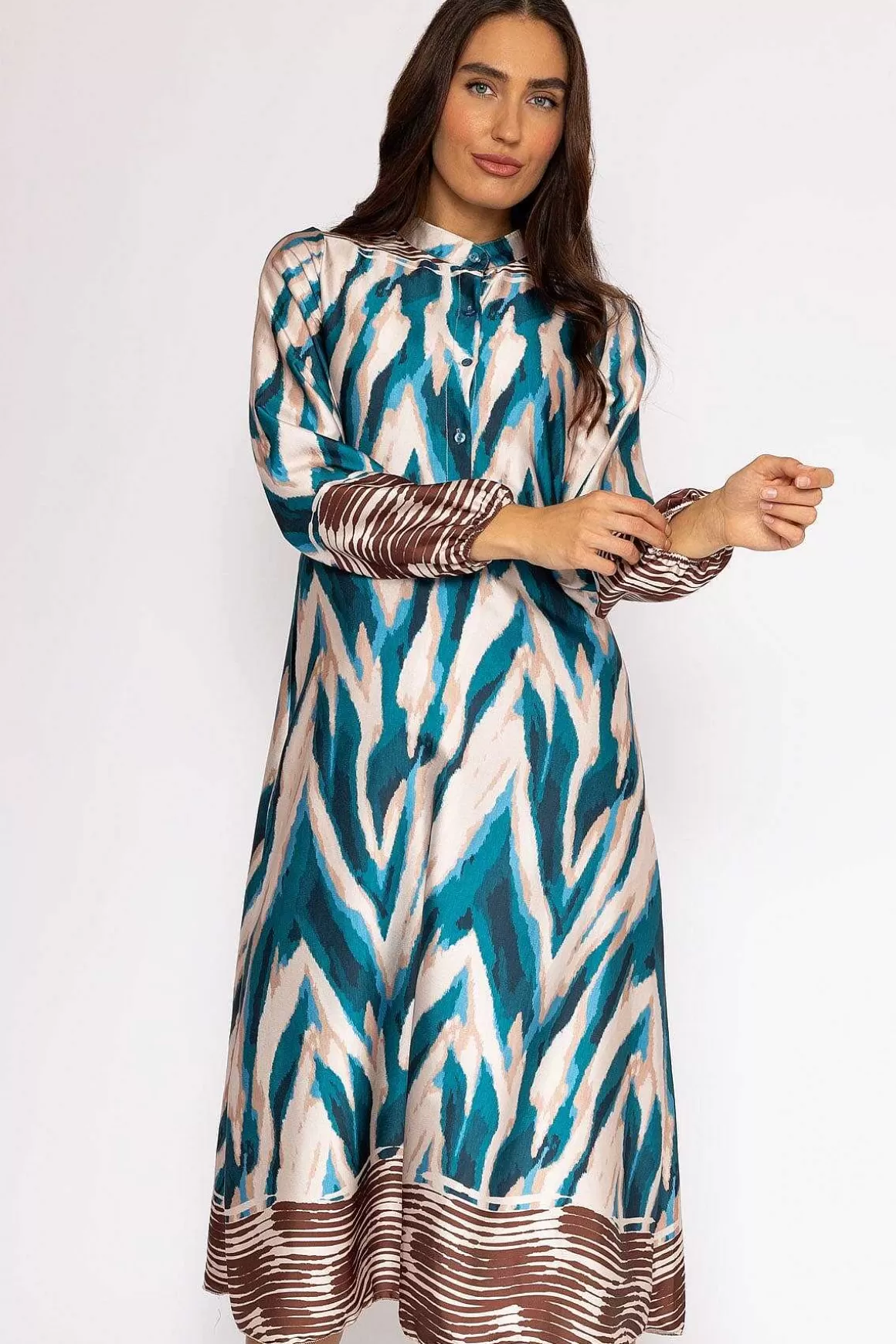 Pala D'oro Amanda Midi Dress In Teal New