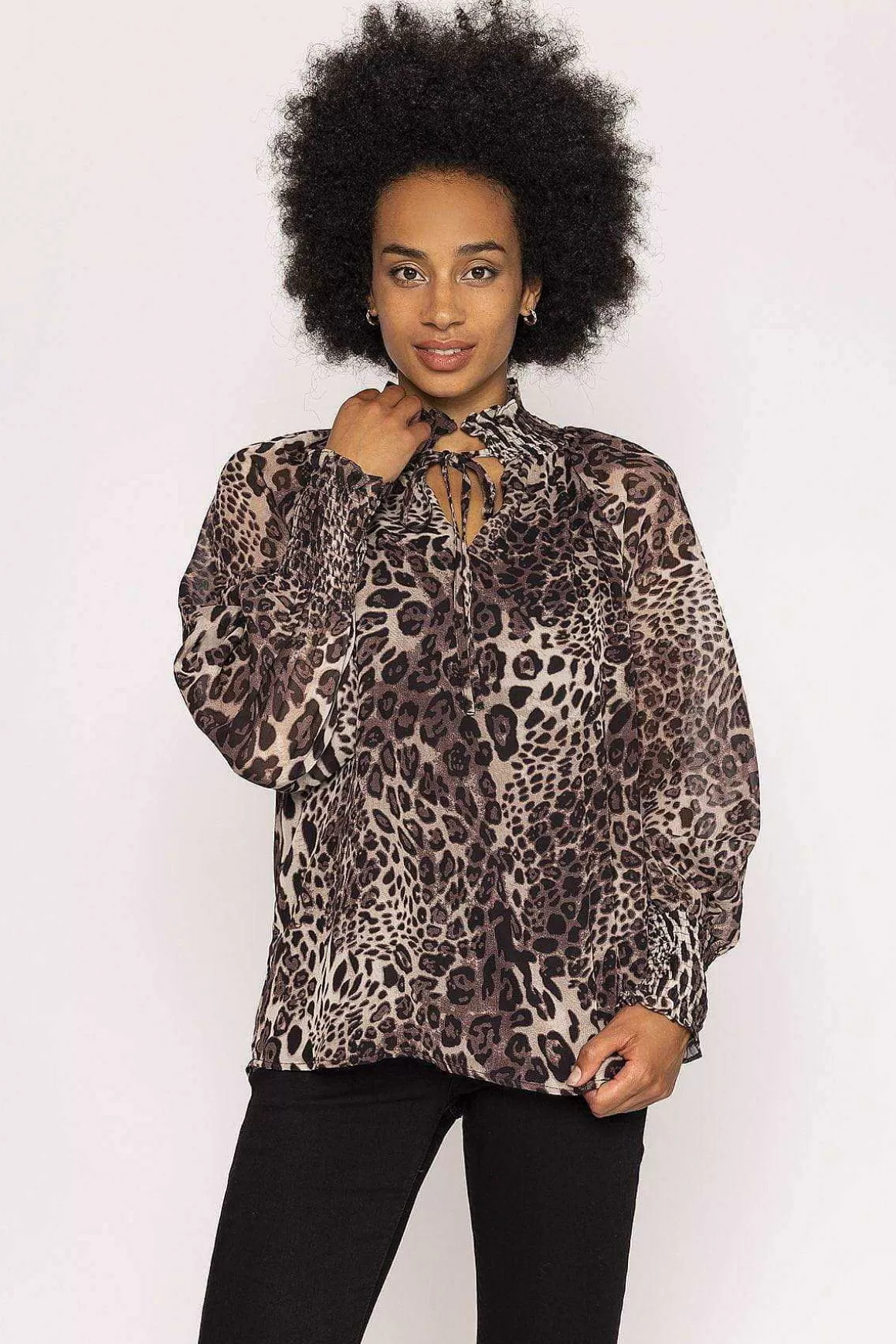 Rowen Avenue Animal Print Blouse In Animal Outlet