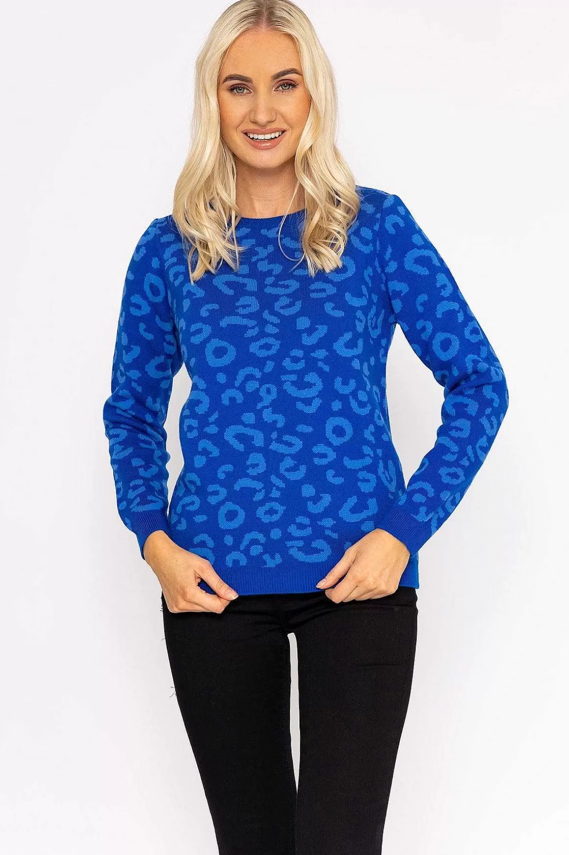 Rowen Avenue Animal Print Jumper In Blue Store