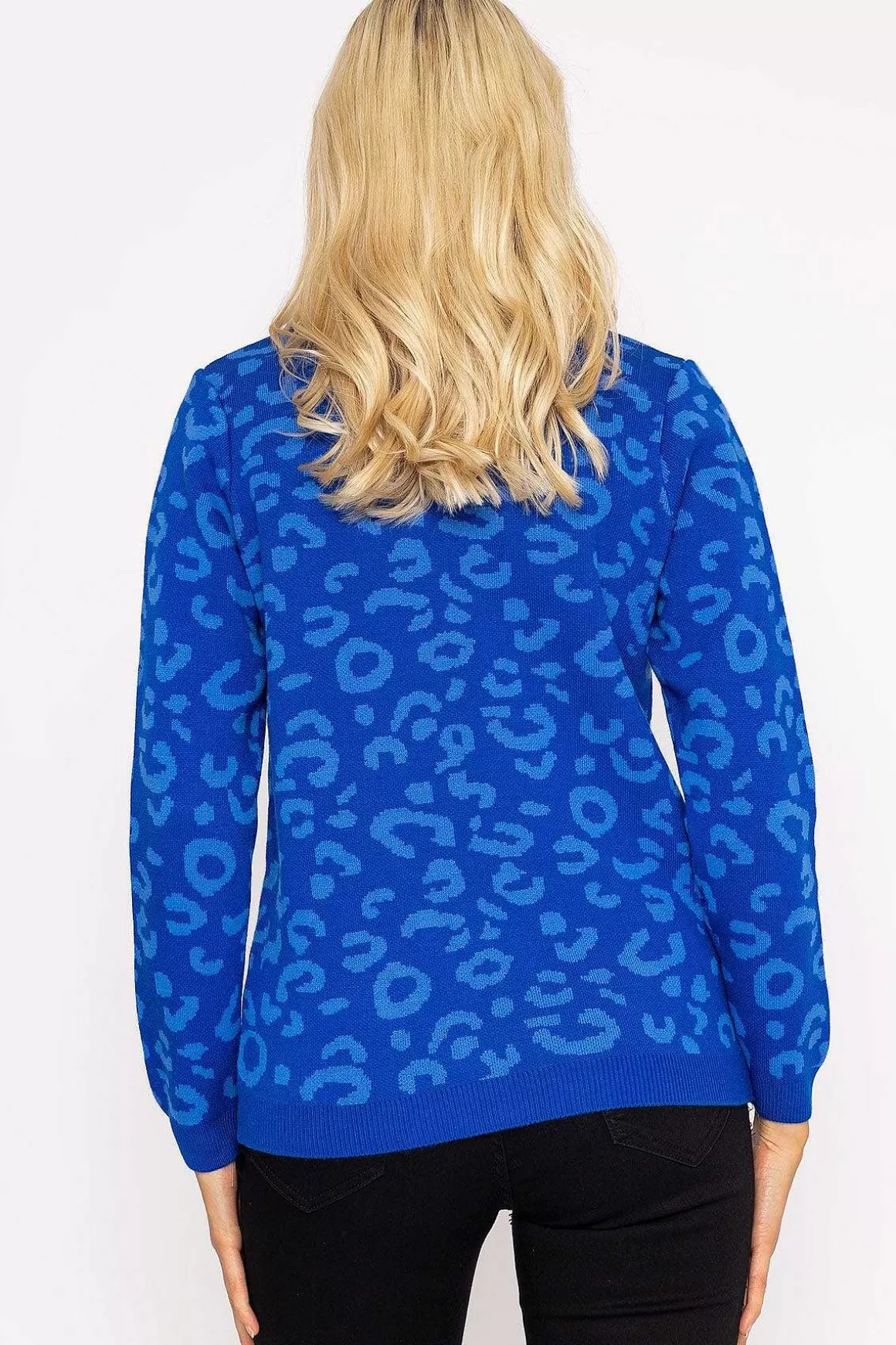 Rowen Avenue Animal Print Jumper In Blue Store