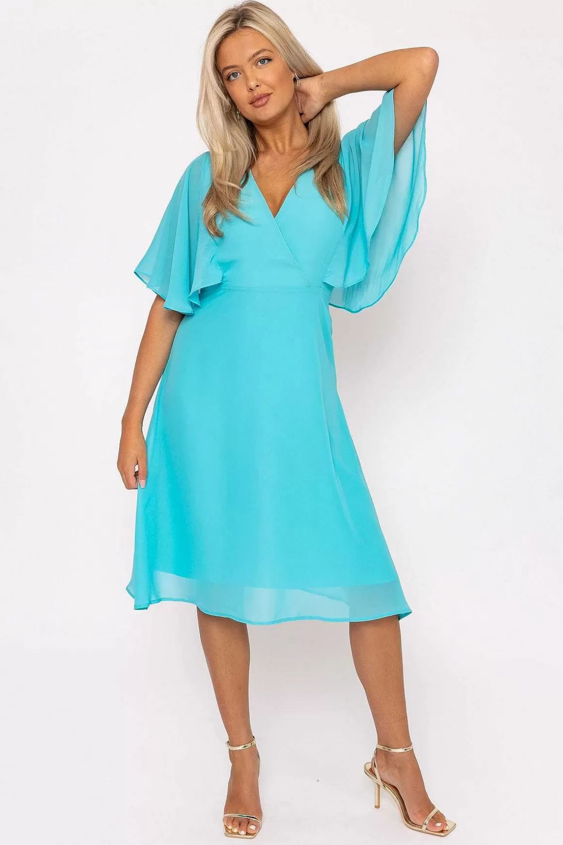 Rowen Avenue Aqua Angel Sleeve Dress Discount