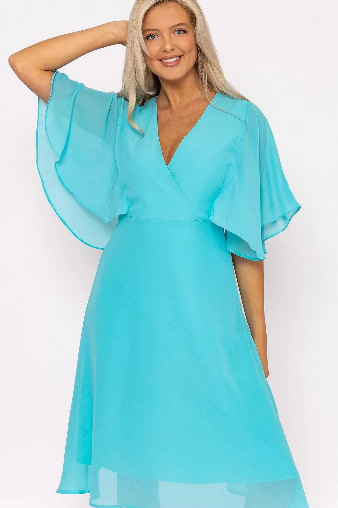 Rowen Avenue Aqua Angel Sleeve Dress Discount