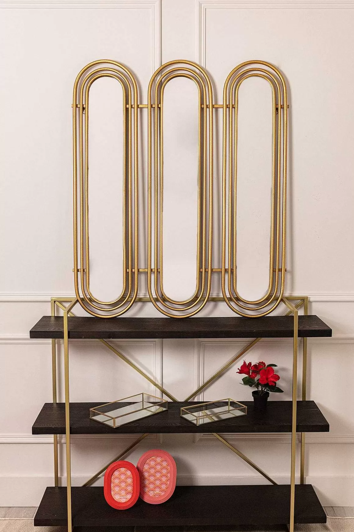 Carraig Donn HOME Art Deco Gold Triple Wall Mirror Shop