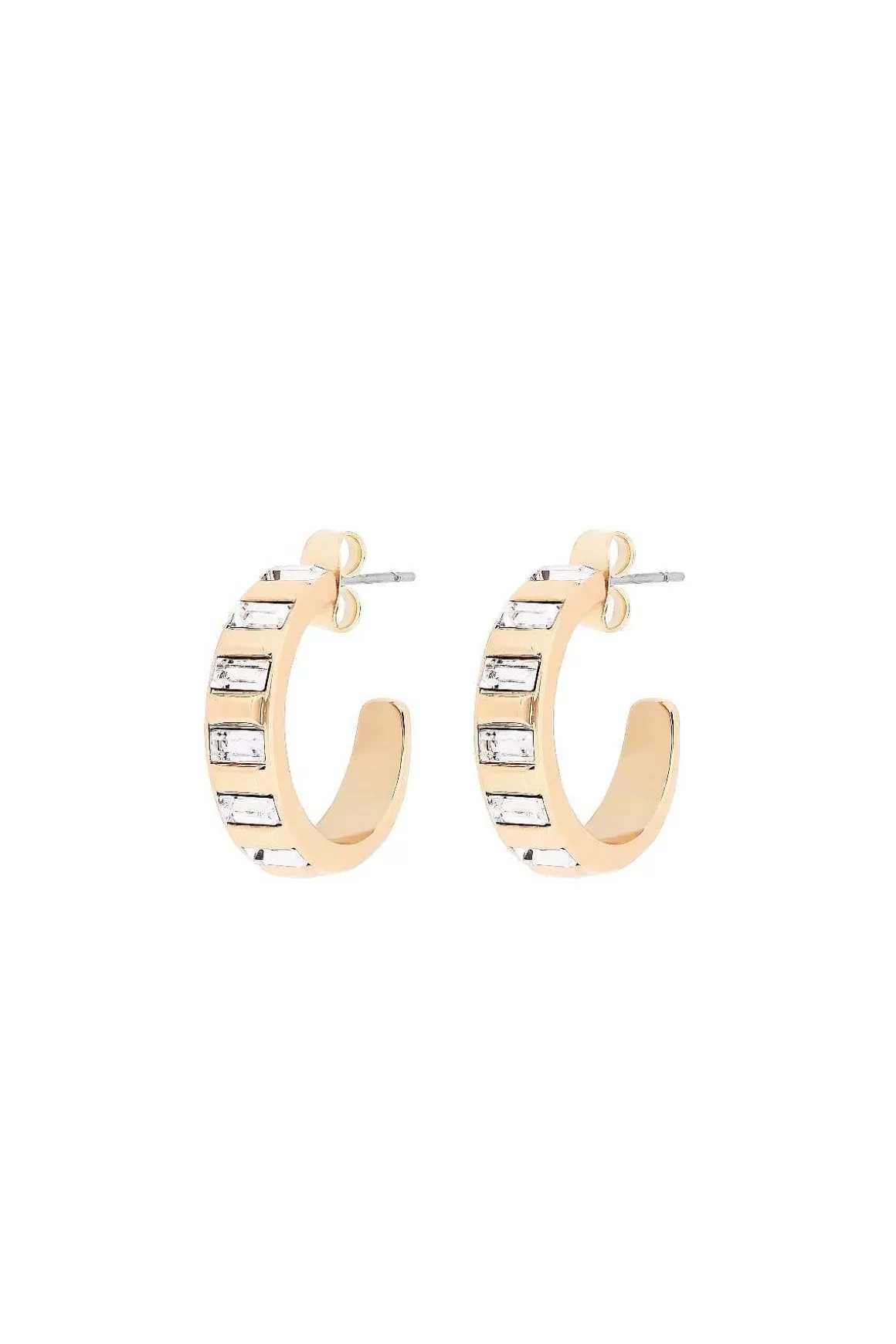 Tipperary Crystal Jewellery Art Deco Hoop Earrings In Gold Hot