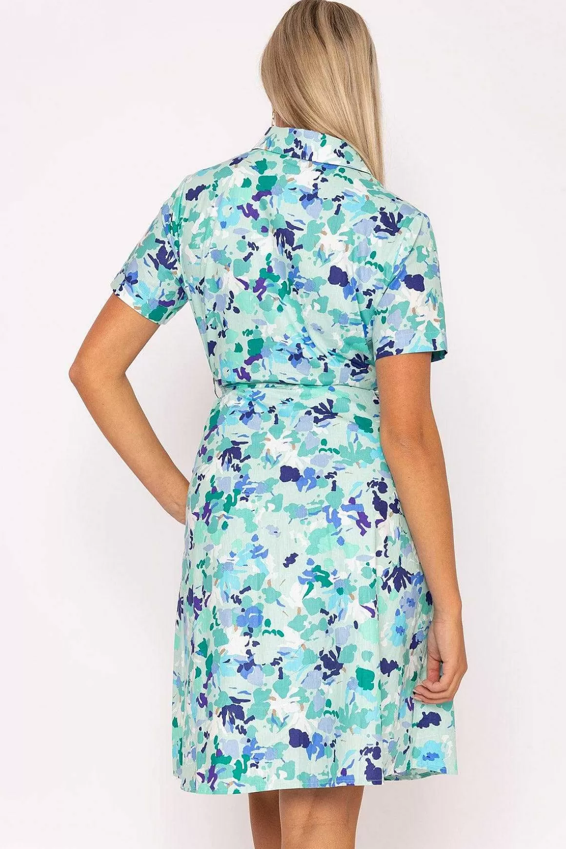 Rowen Avenue Aurora Blue Printed Shirt Dress Online