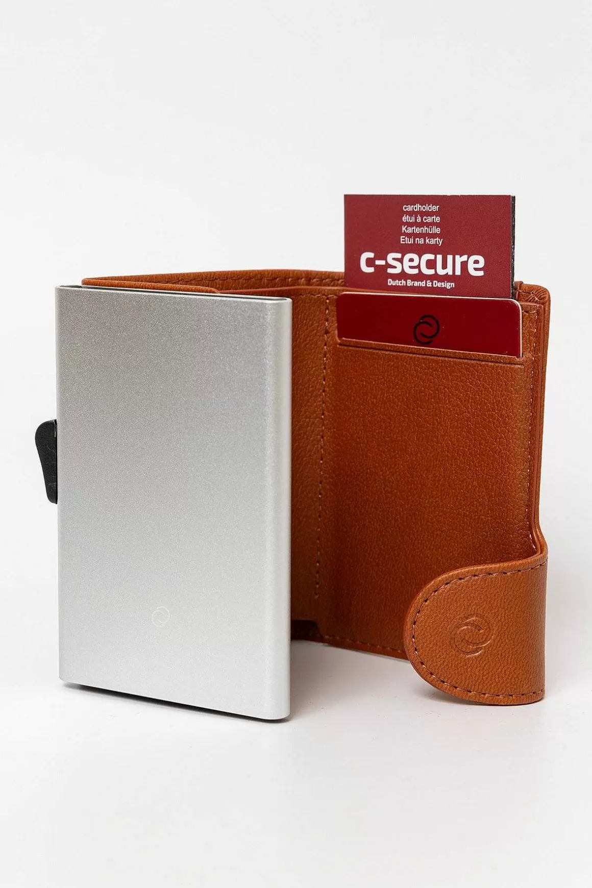 C-Secure Bank Cards Protector Wallet In Light Brown Clearance