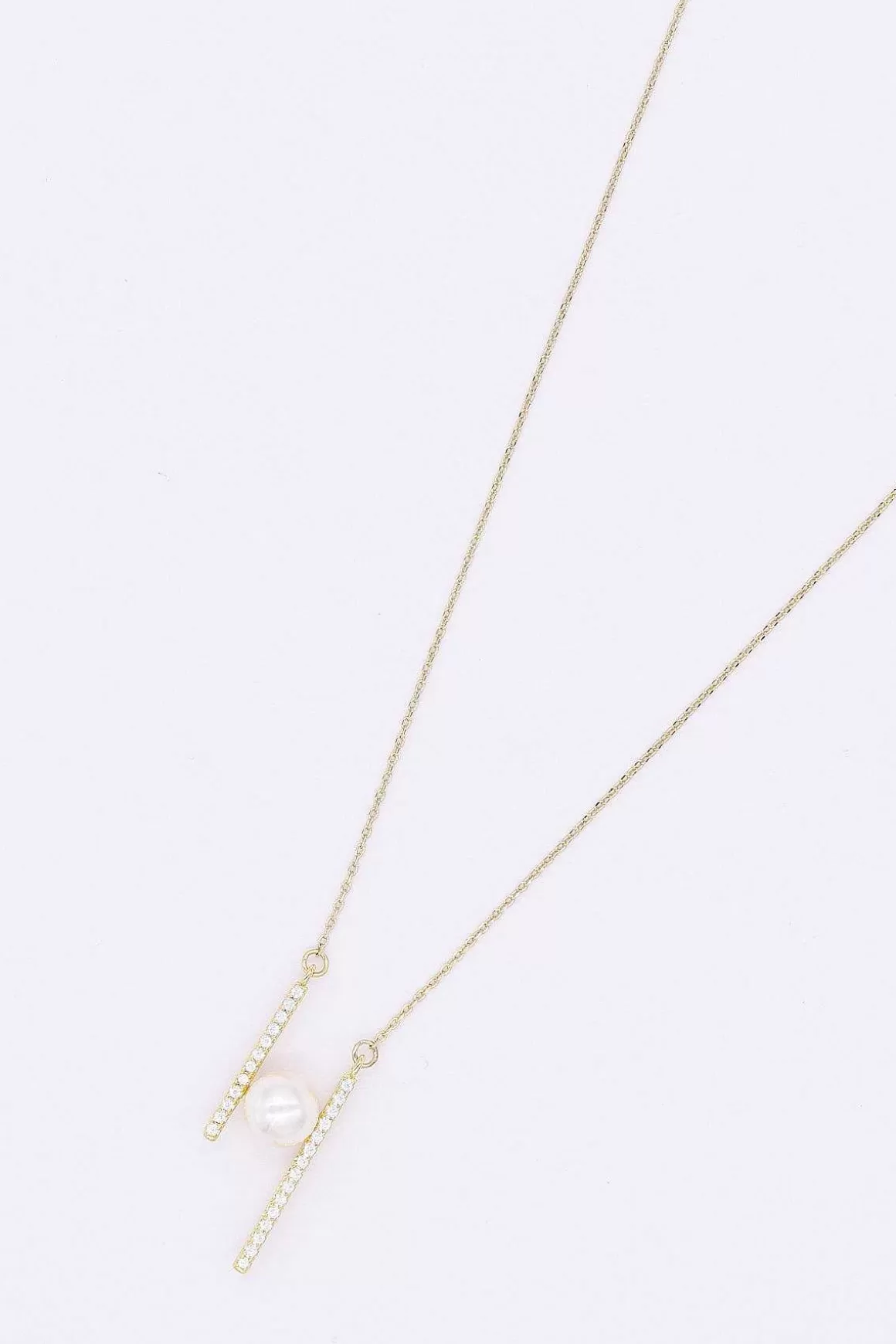 Soul Jewellery Bar And Pearl Necklace In Gold Online