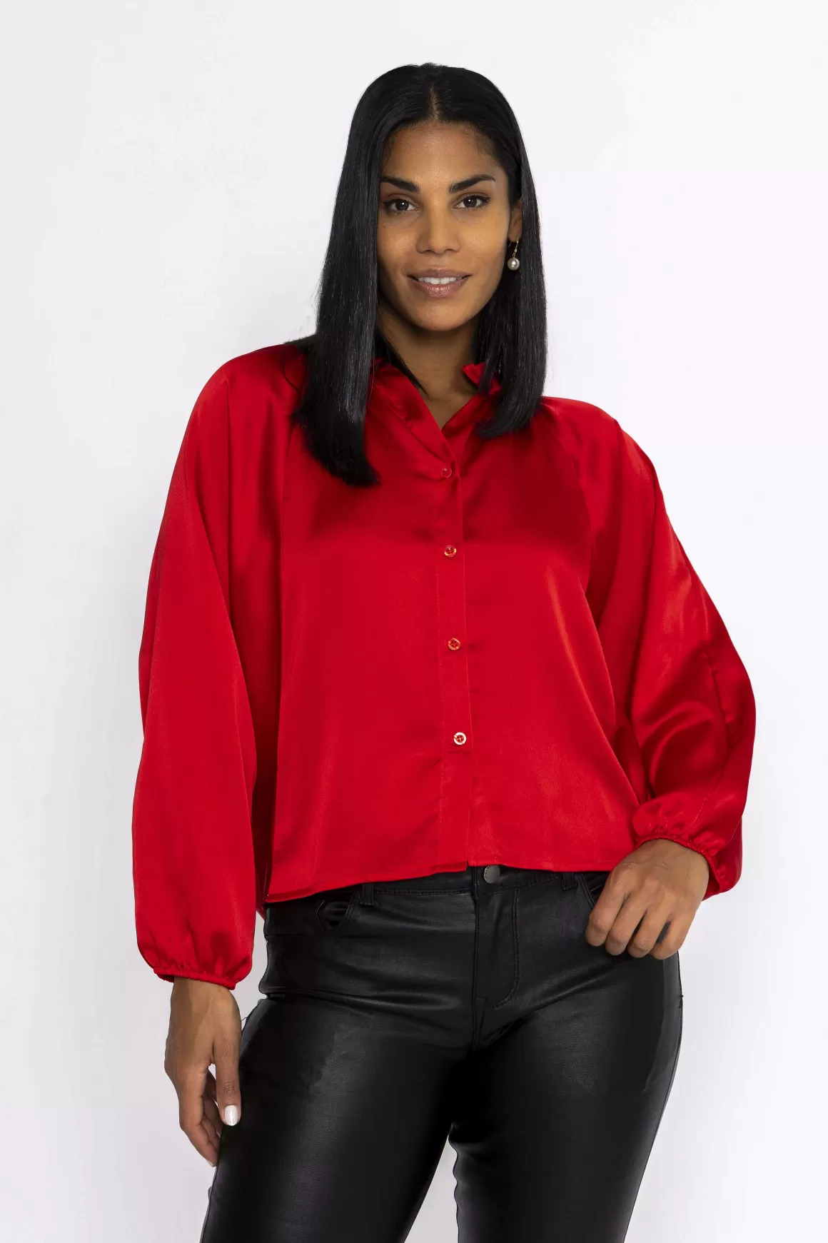 Pala D'oro Batwing Blouse In Red Fashion