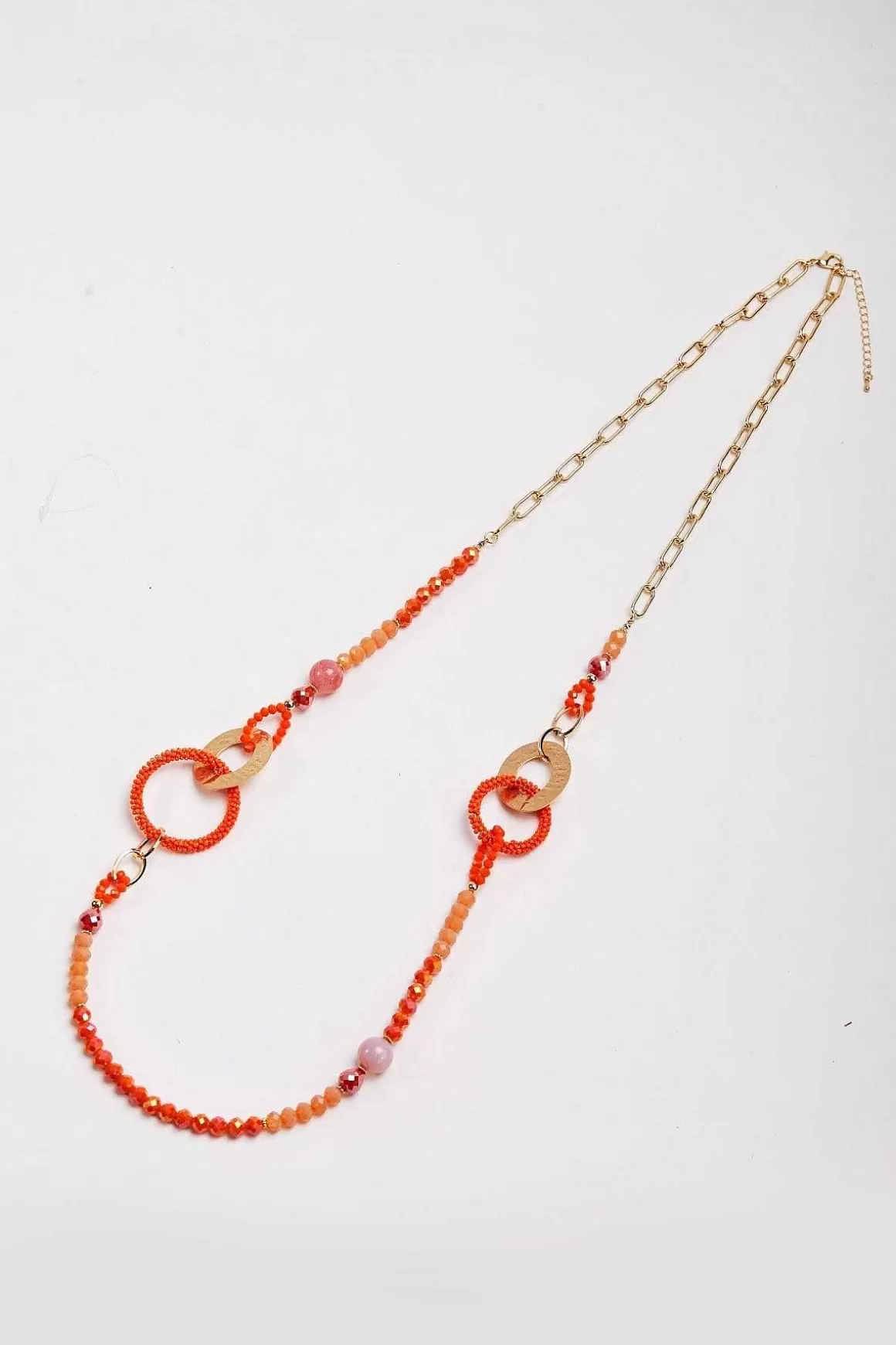 Soul Jewellery Beaded Orange Link Necklace Shop