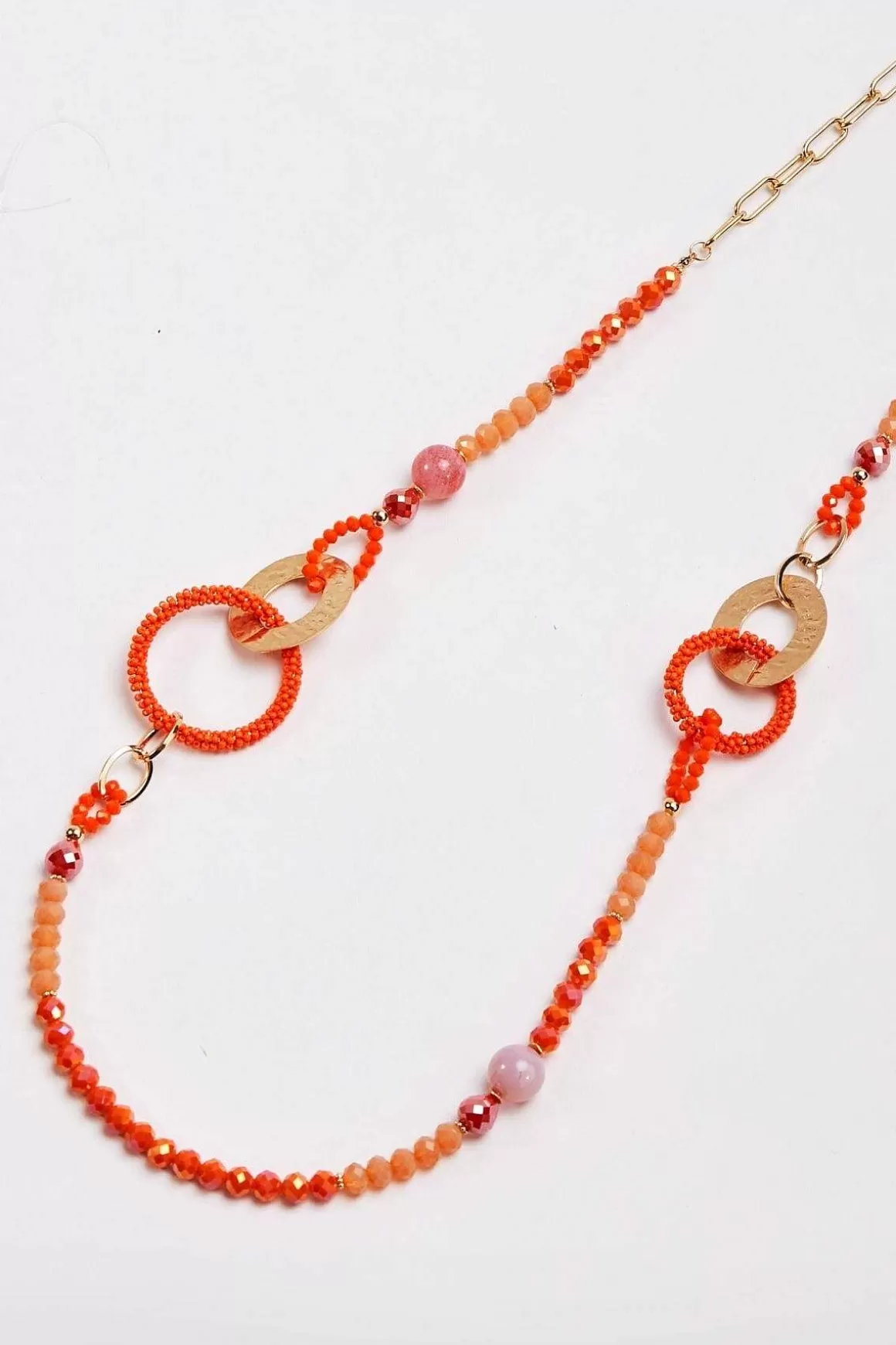 Soul Jewellery Beaded Orange Link Necklace Shop