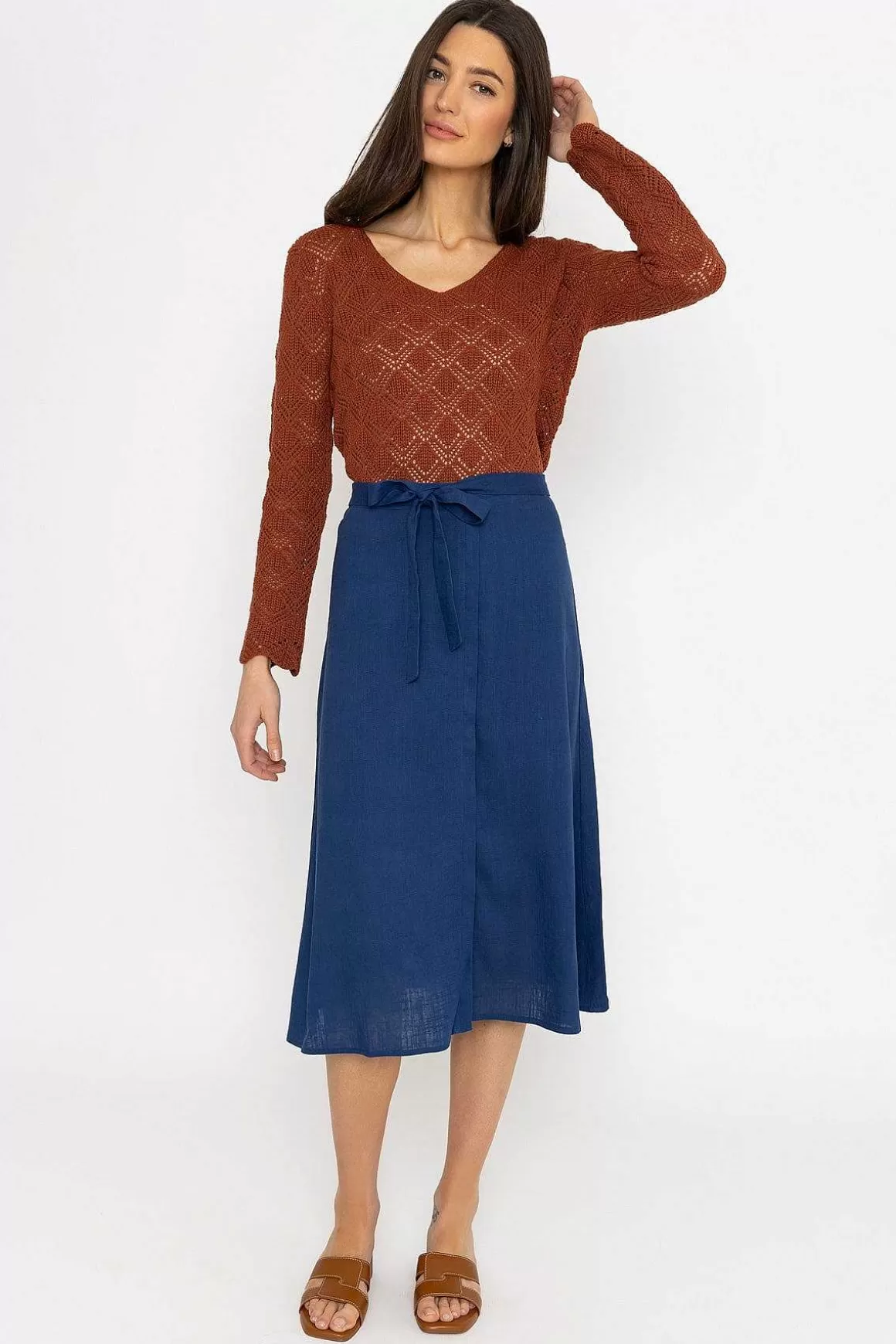 Rowen Avenue Belted Midi Skirt Best