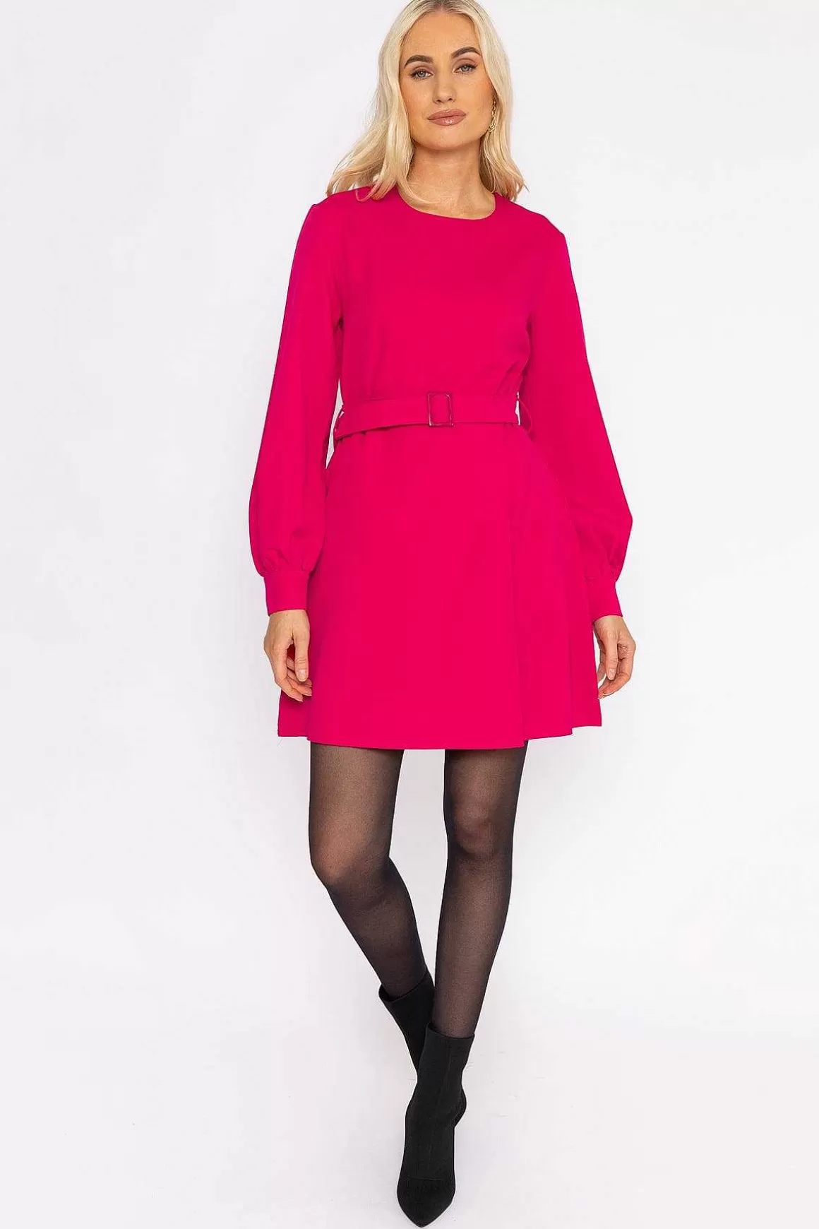 Rowen Avenue Belted Mini Dress In Fuchsia Clearance