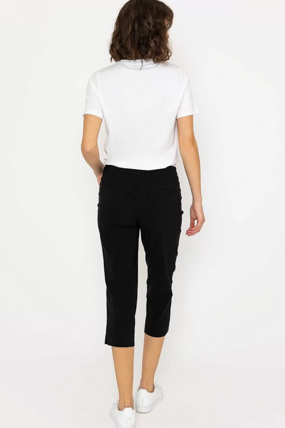 Kelly & Grace Weekend Bengaline Crop Pants In Black Cheap