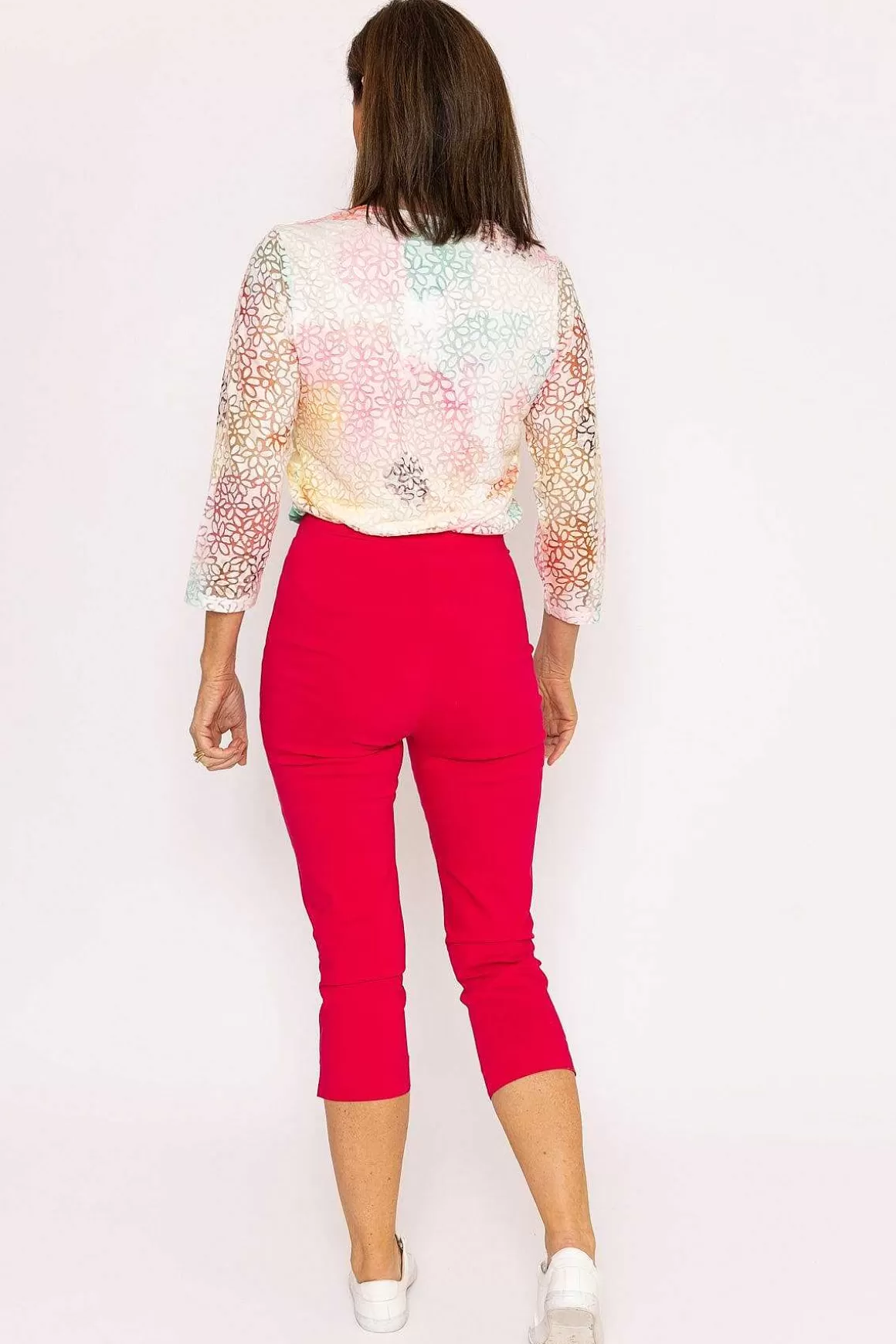 Voulez Vous Bengaline Cropped Trousers In Hot Pink Store