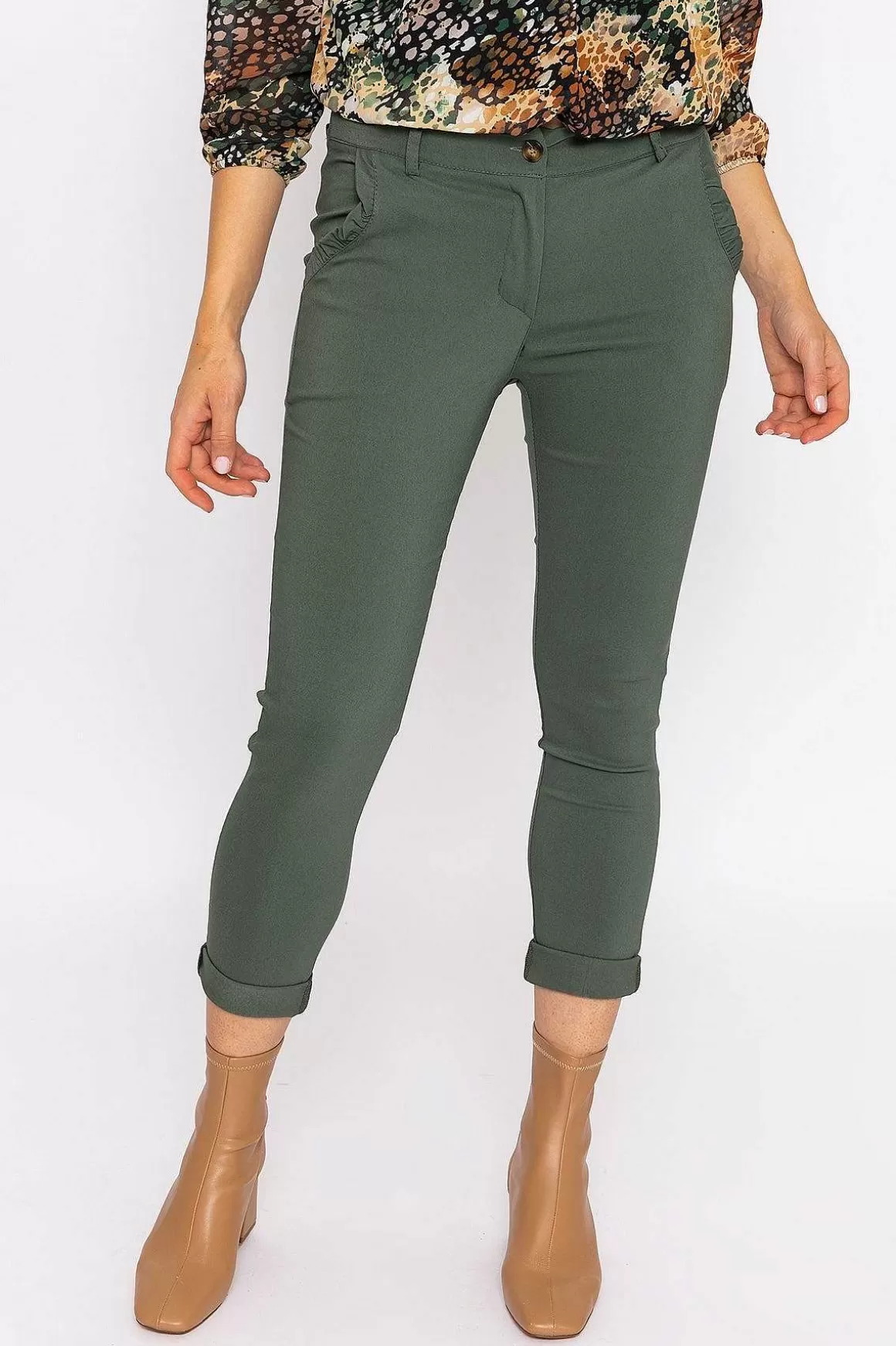 Pala D'oro Bengaline Trousers In Khaki Flash Sale