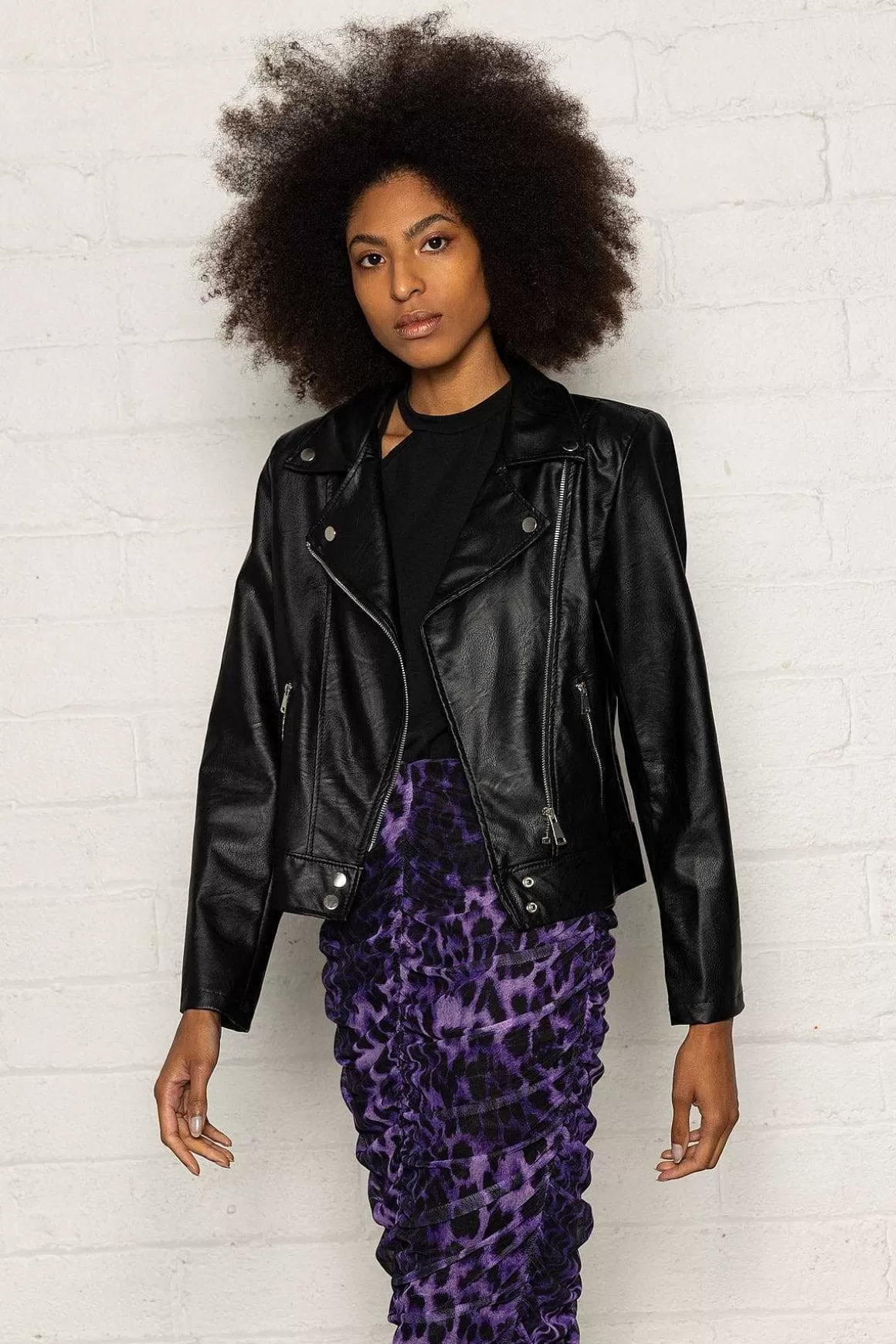 Pala D'oro Sport Biker Jacket In Black Flash Sale