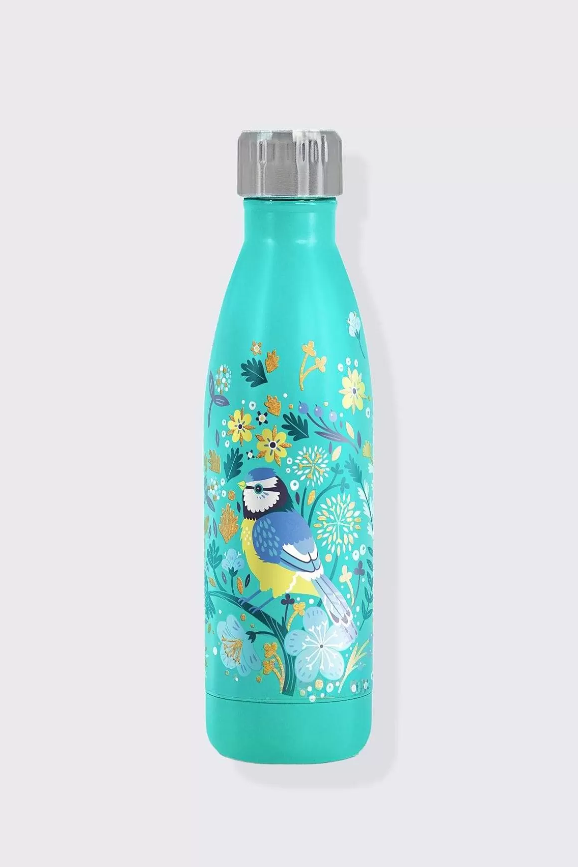 Tipperary Crystal Gift Birdy Metal Water Bottle Blue Tit Fashion