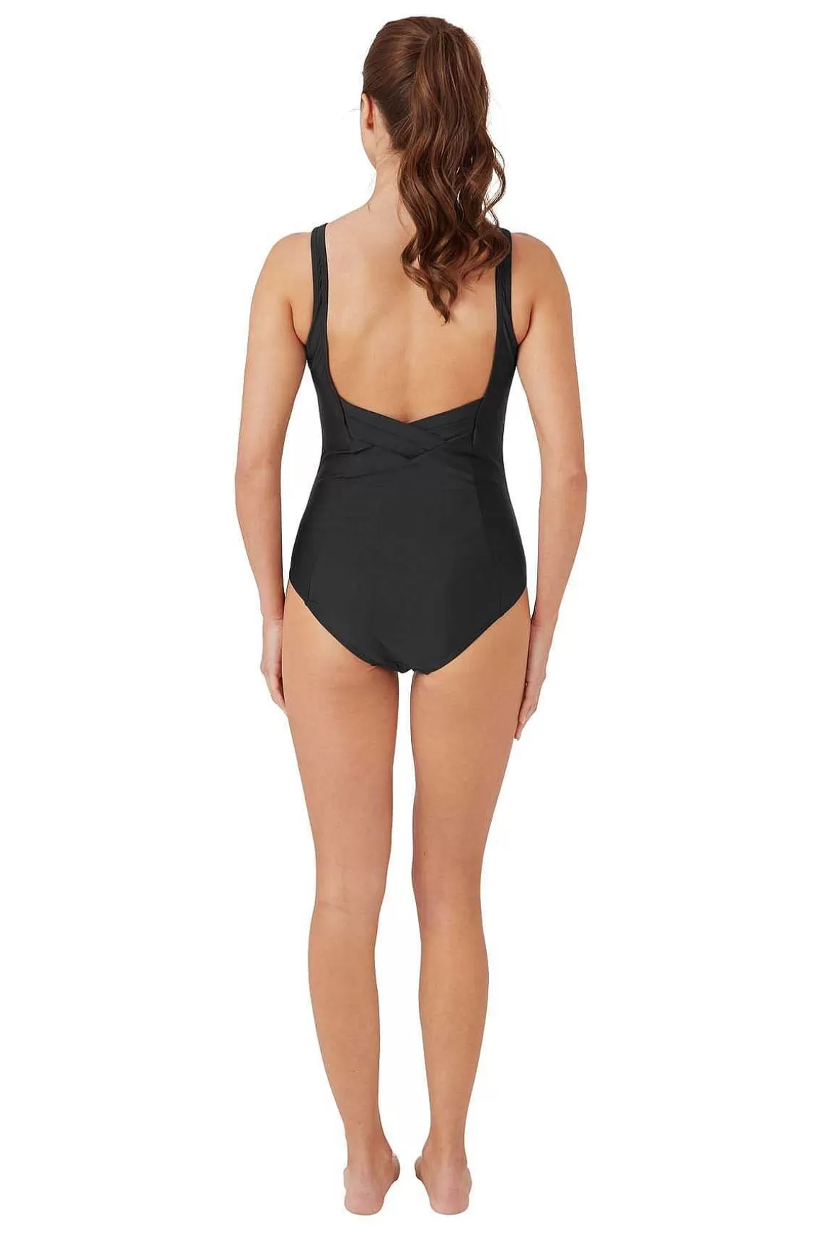 Oyster Bay Black Pleated Swimsuit Store