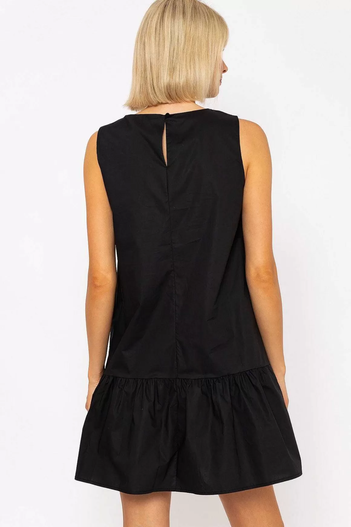 Rowen Avenue Black Poplin Mini Dress Clearance