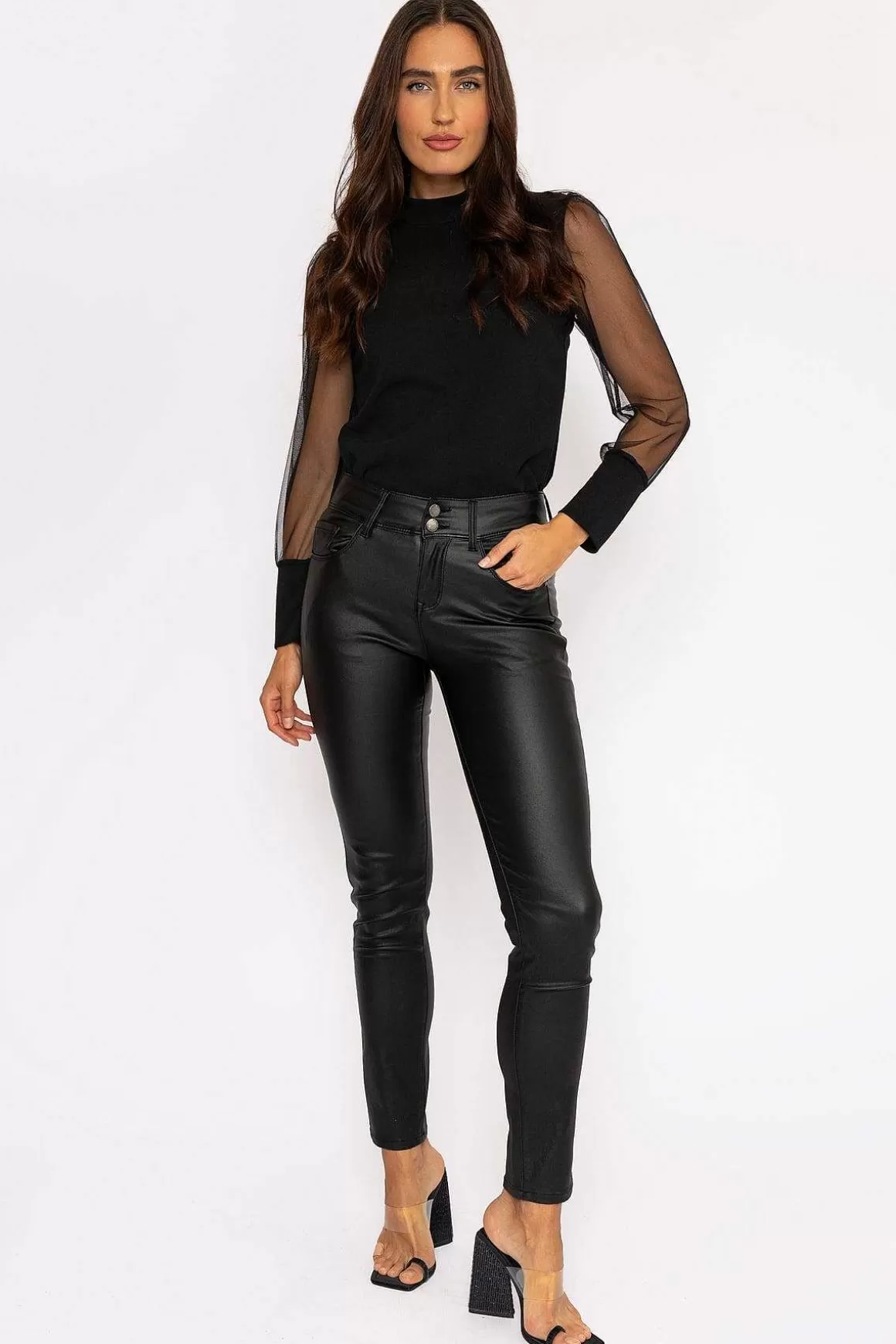 J'aime la Vie Black Pu Jeans Discount