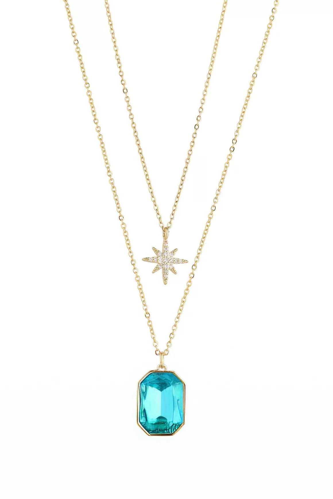 Knight & Day Blue Crystal Star Necklace Fashion