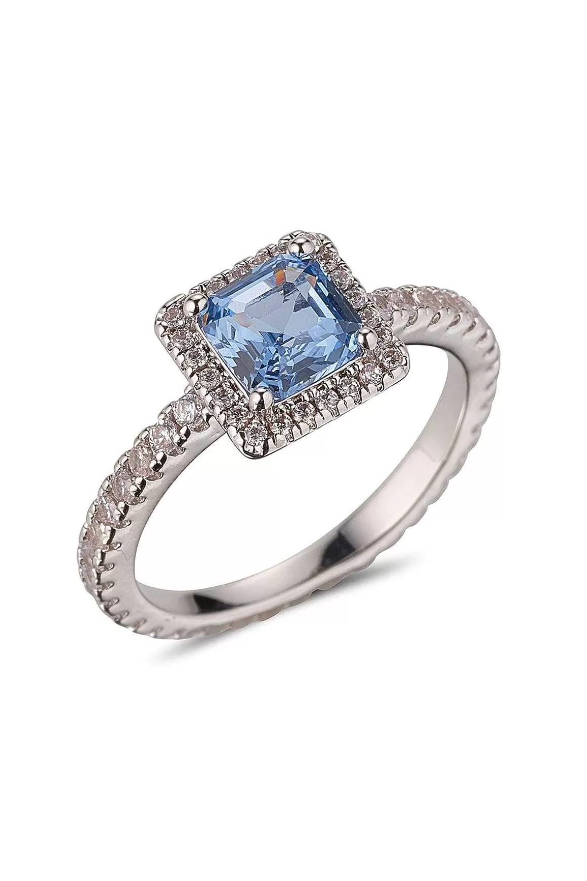 Knight & Day Blue Cz Rhodium Ring Size 7 Sale