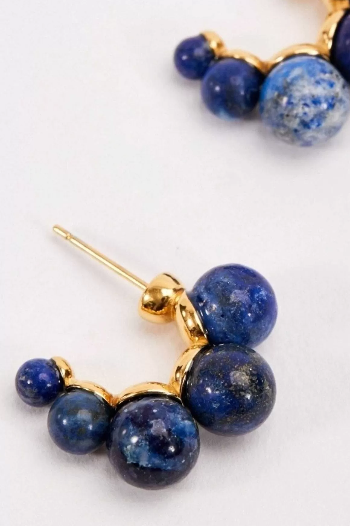 Joularie Blue Lapis Beaded Earrings Hot