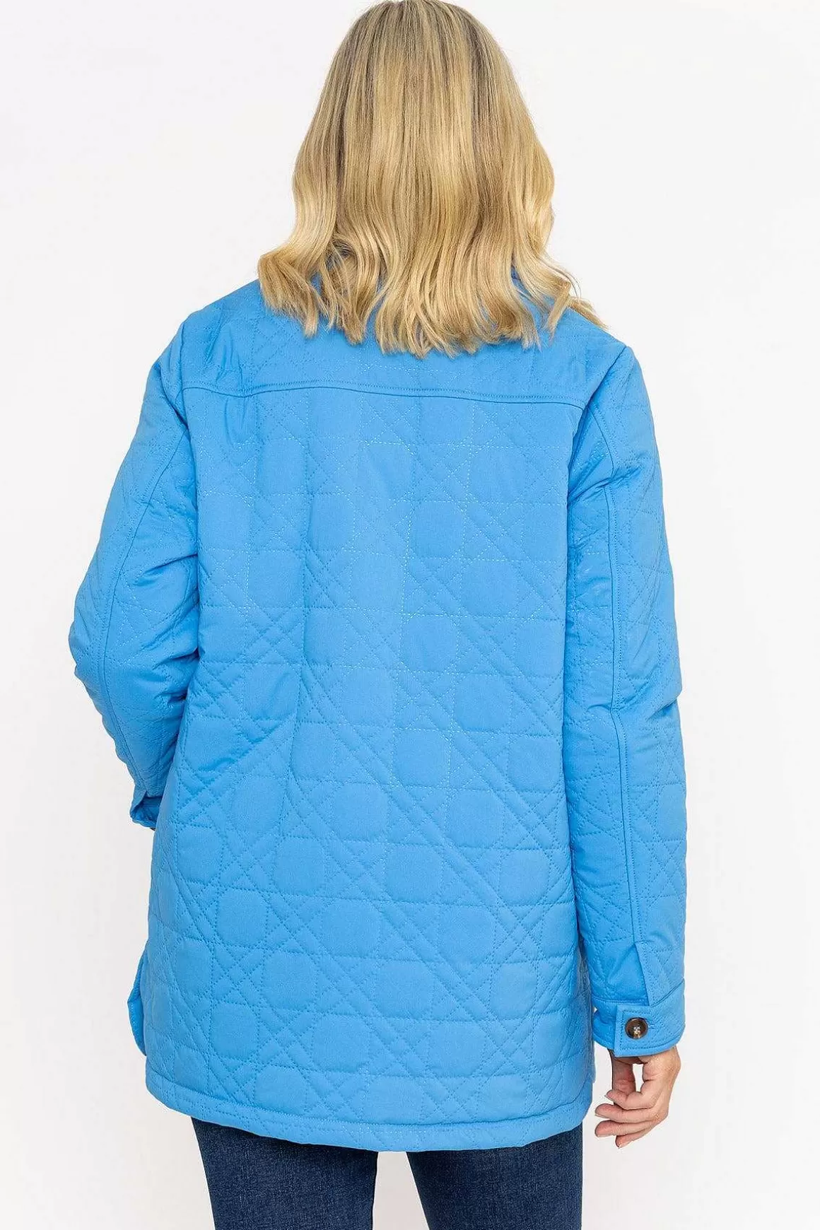 Voulez Vous Blue Quilted Jacket Clearance