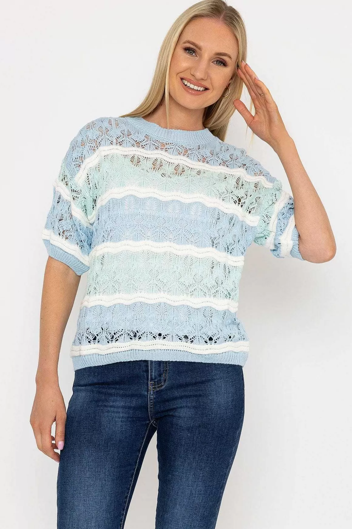 Pala D'oro Blue Stripe Knit Jumper Best