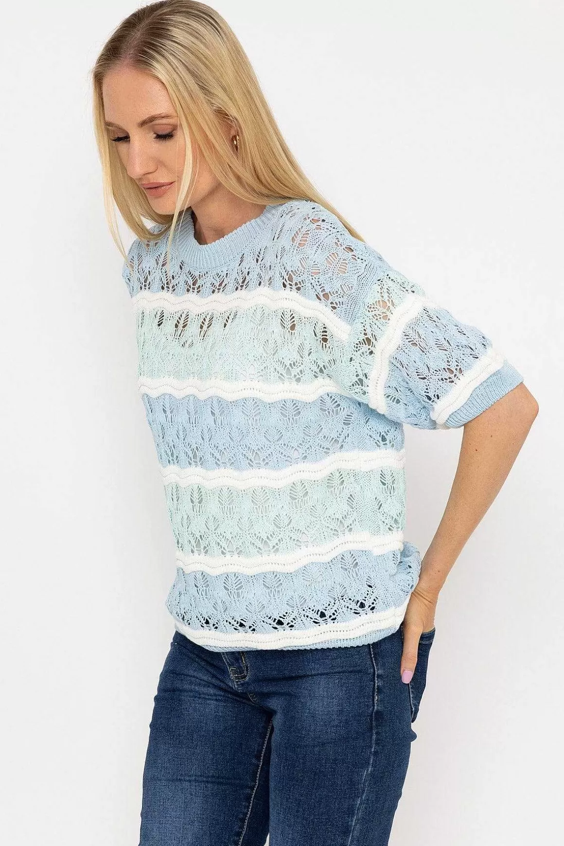 Pala D'oro Blue Stripe Knit Jumper Best