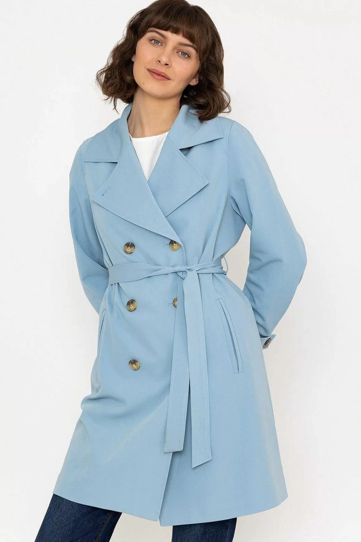 Rowen Avenue Blue Trench Coat Discount