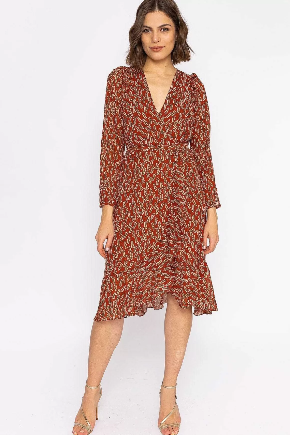 Rowen Avenue Boho Wrap Dress In Rust Online