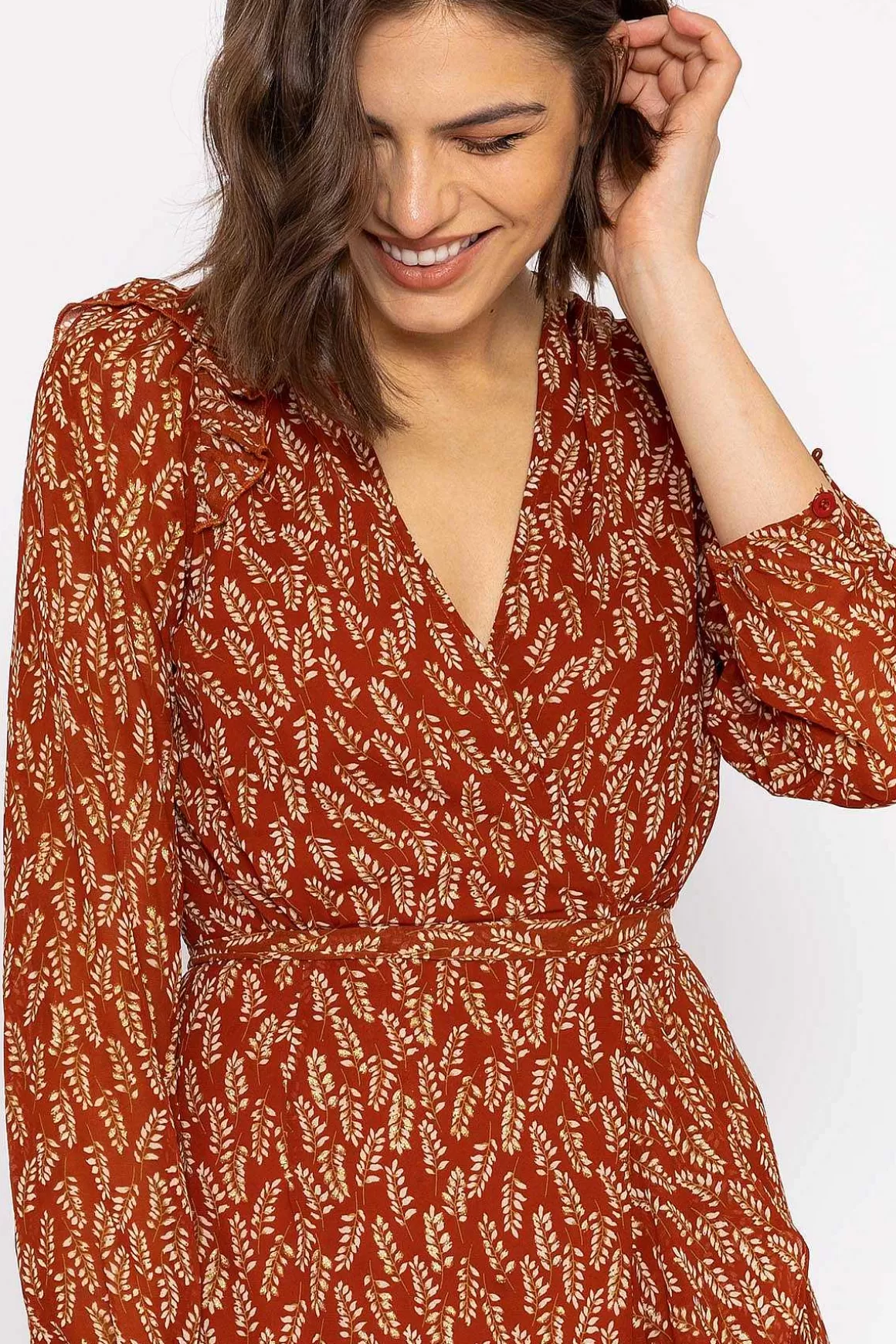 Rowen Avenue Boho Wrap Dress In Rust Online