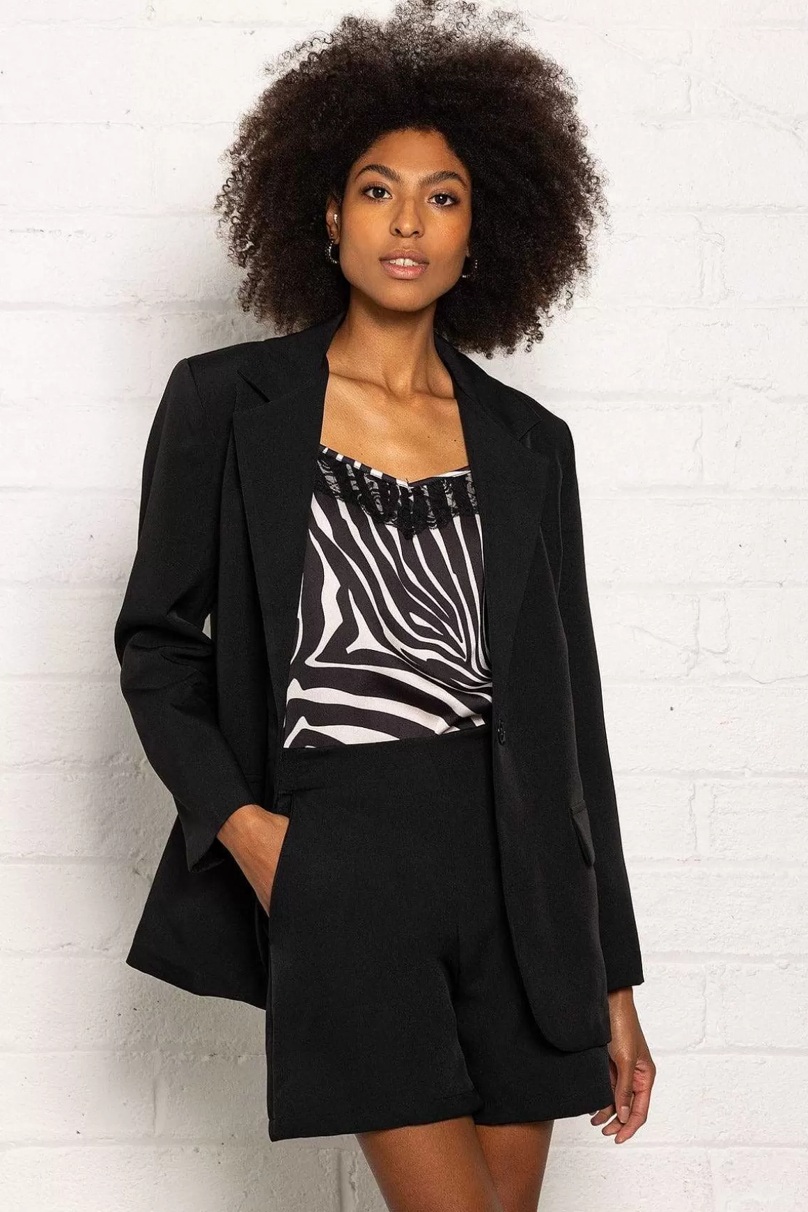 Pala D'oro Sport Boyfriend Blazer In Black Hot