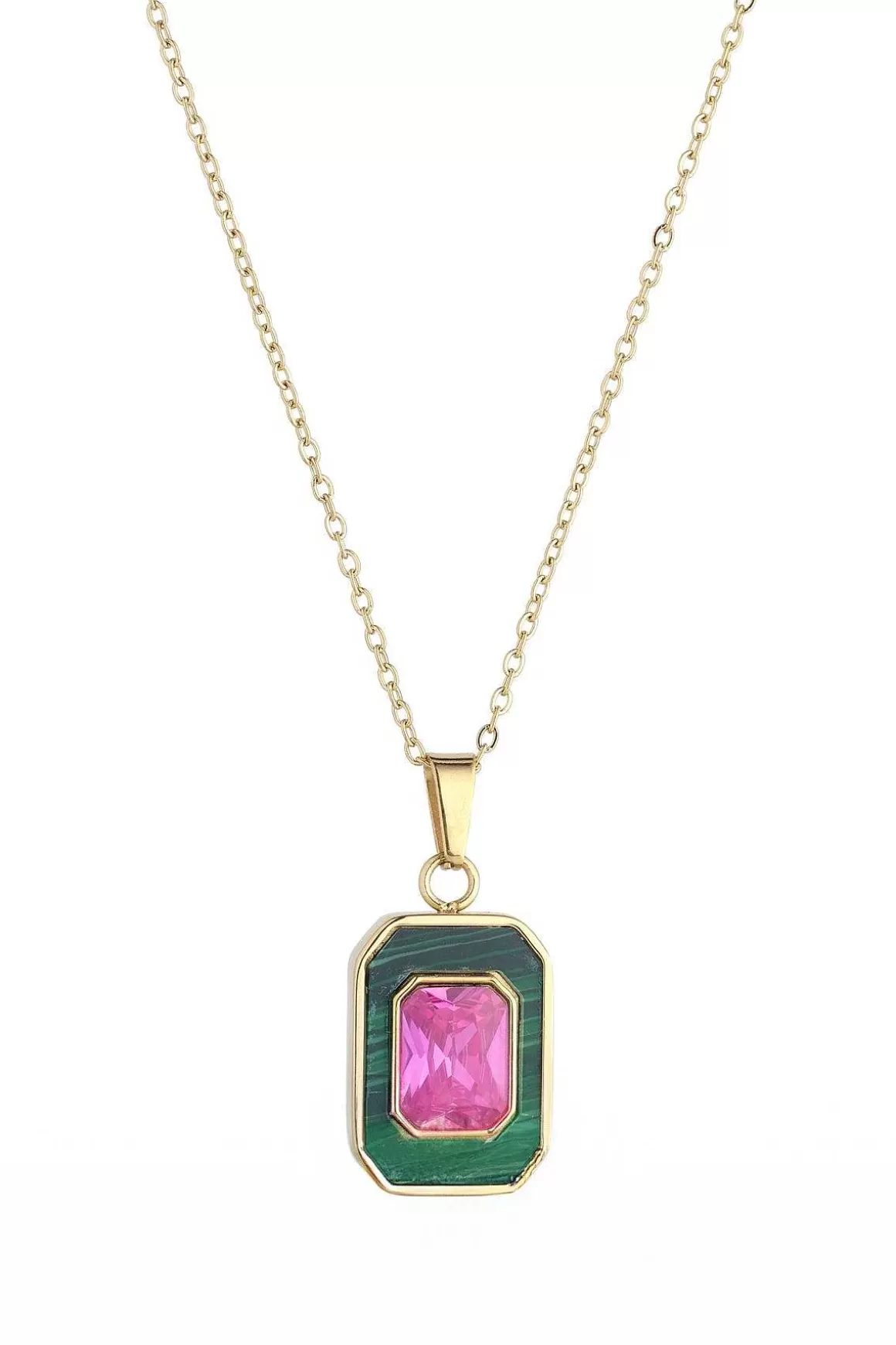 Knight & Day Braelyn Pink And Green Pendant Clearance