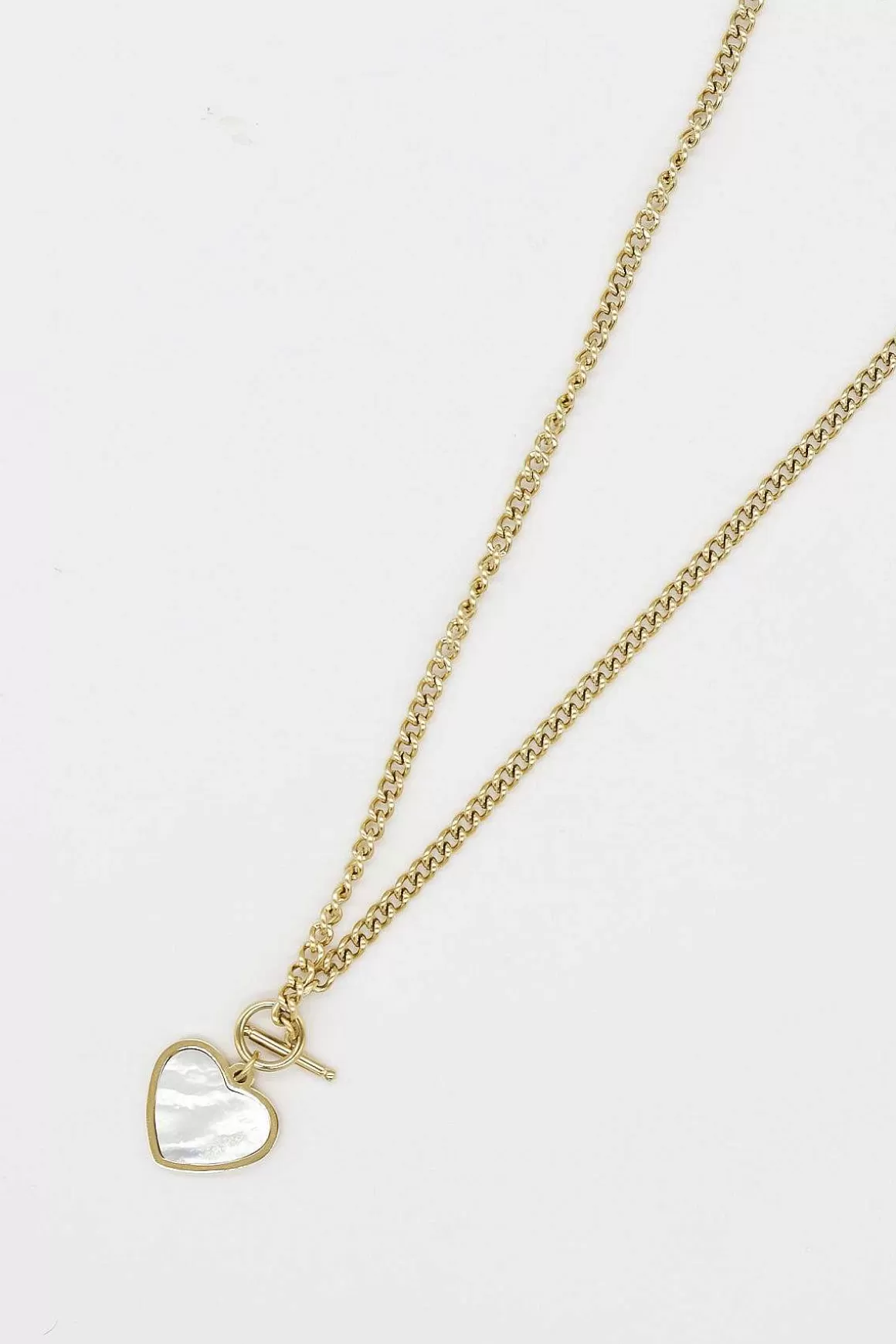 Joularie Braid Chain Necklace With Heart In Gold Cheap