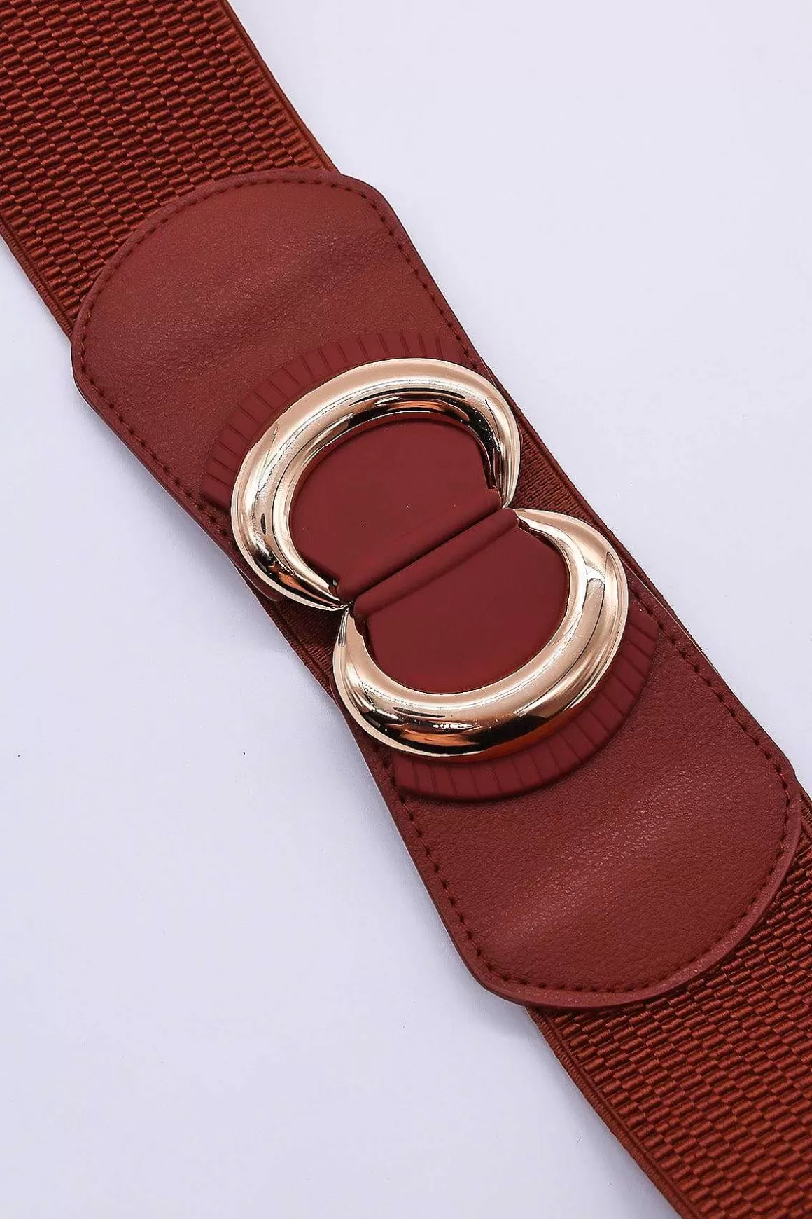 SOUL Accessories Brown Elastic Belt With Gold Clasp Discount