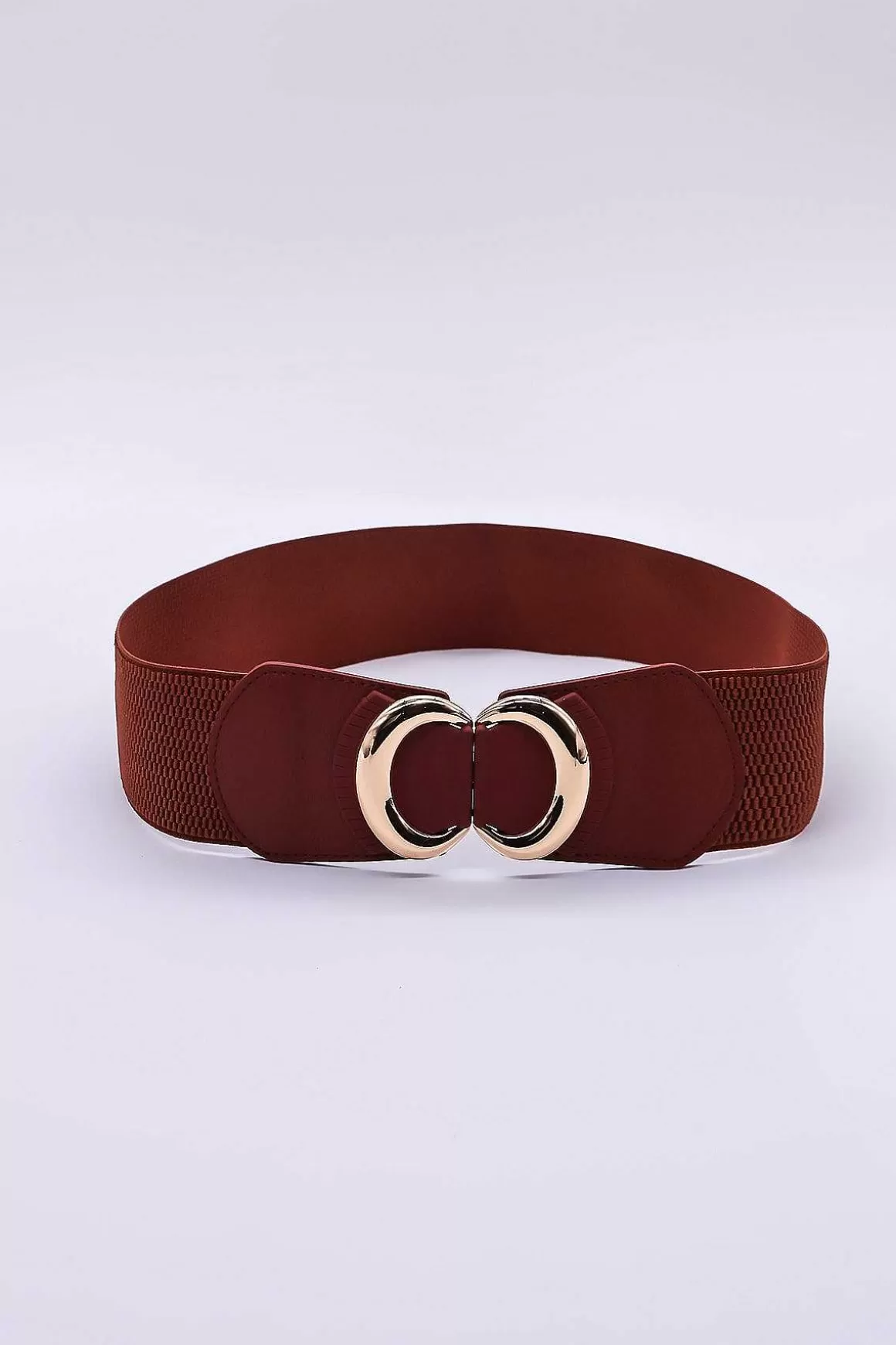 SOUL Accessories Brown Elastic Belt With Gold Clasp Discount