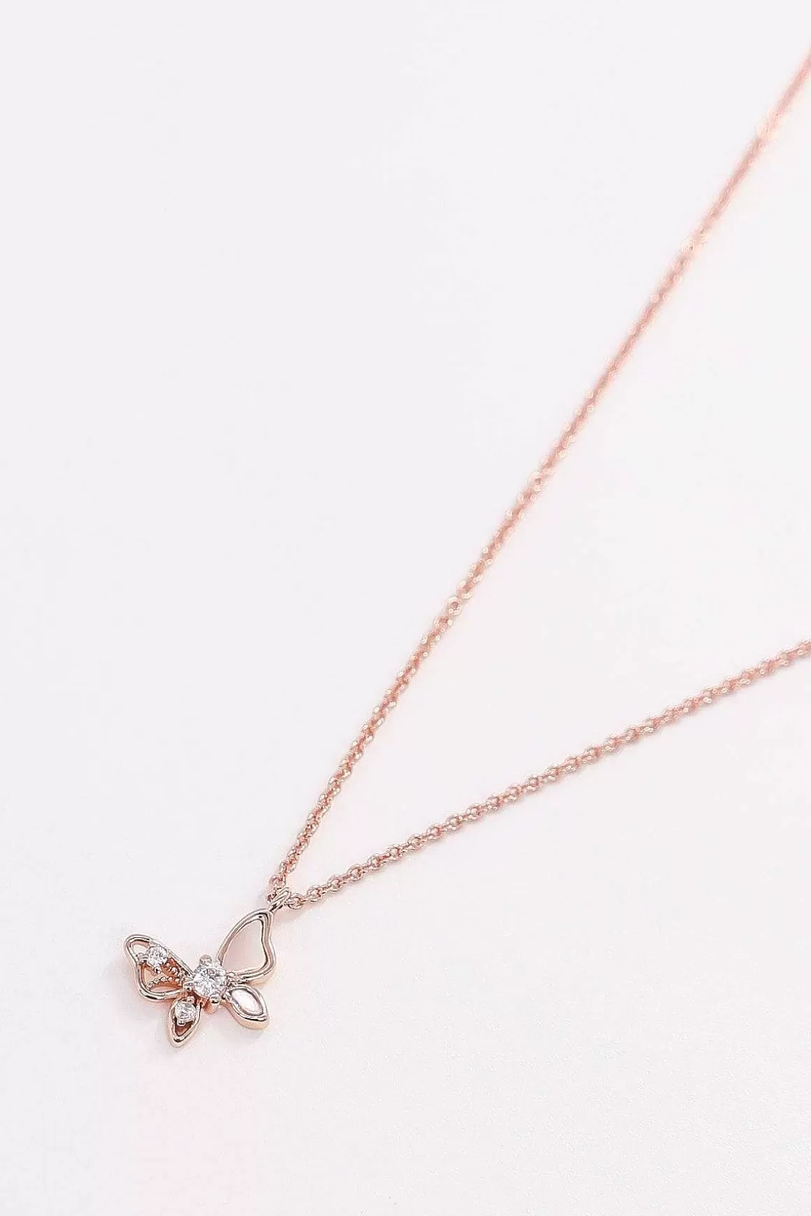 Cherish Butterfly Necklace In Rose Gold Cheap