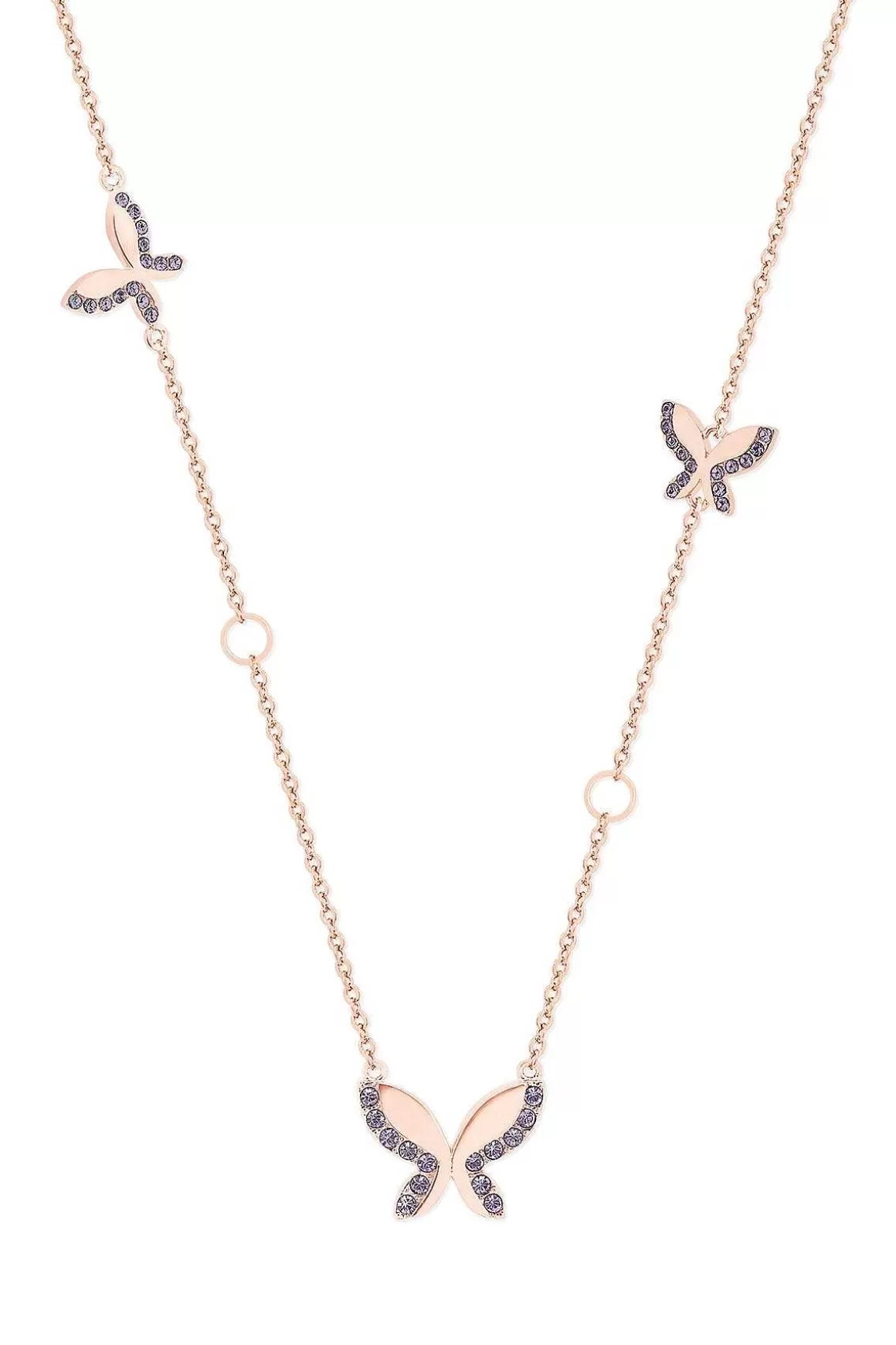 Tipperary Crystal Jewellery Butterfly Rose Gold Necklace Shop