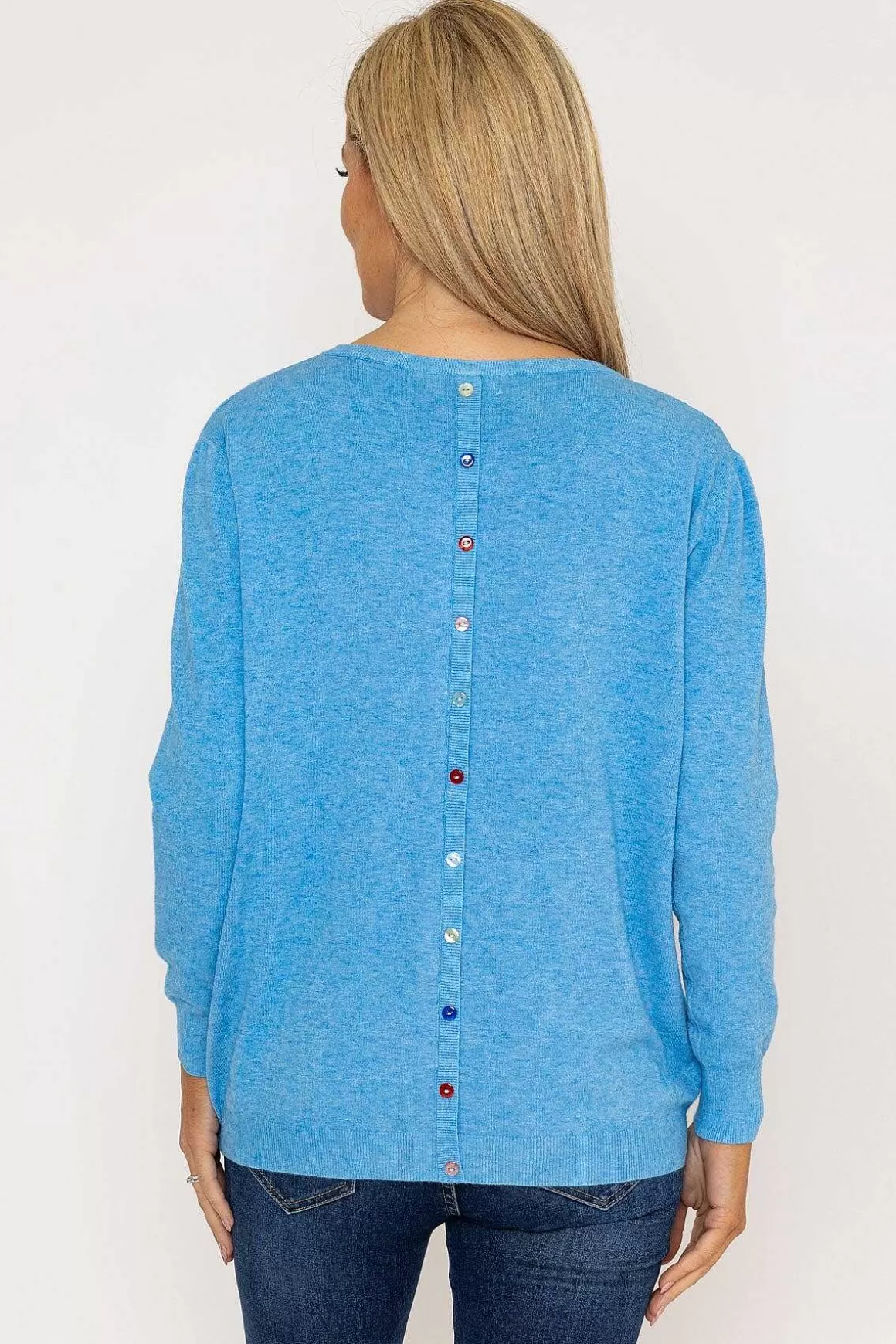 J'aime la Vie Button Detail Knit In Blue New