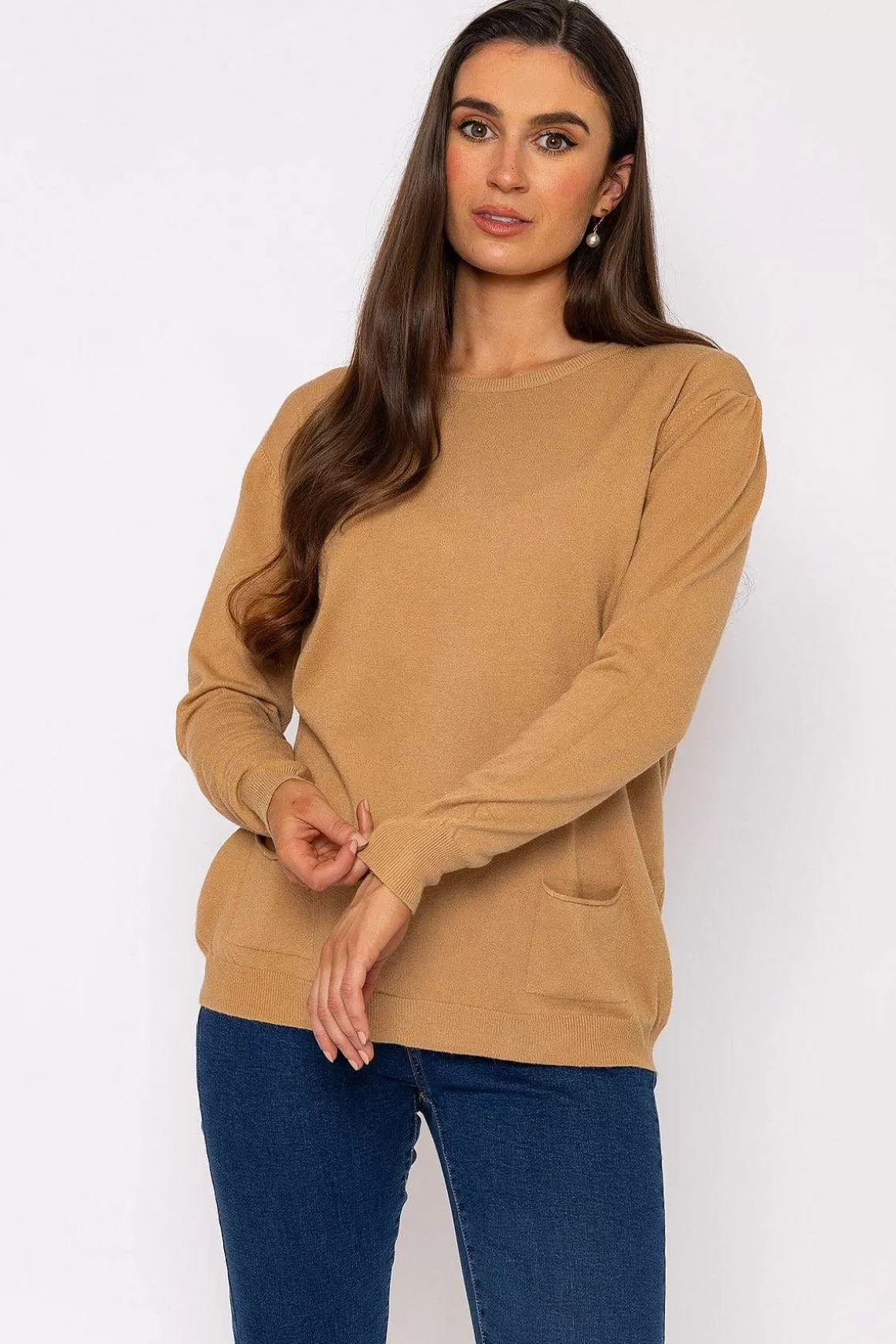 J'aime la Vie Button Detail Knit In Camel Online