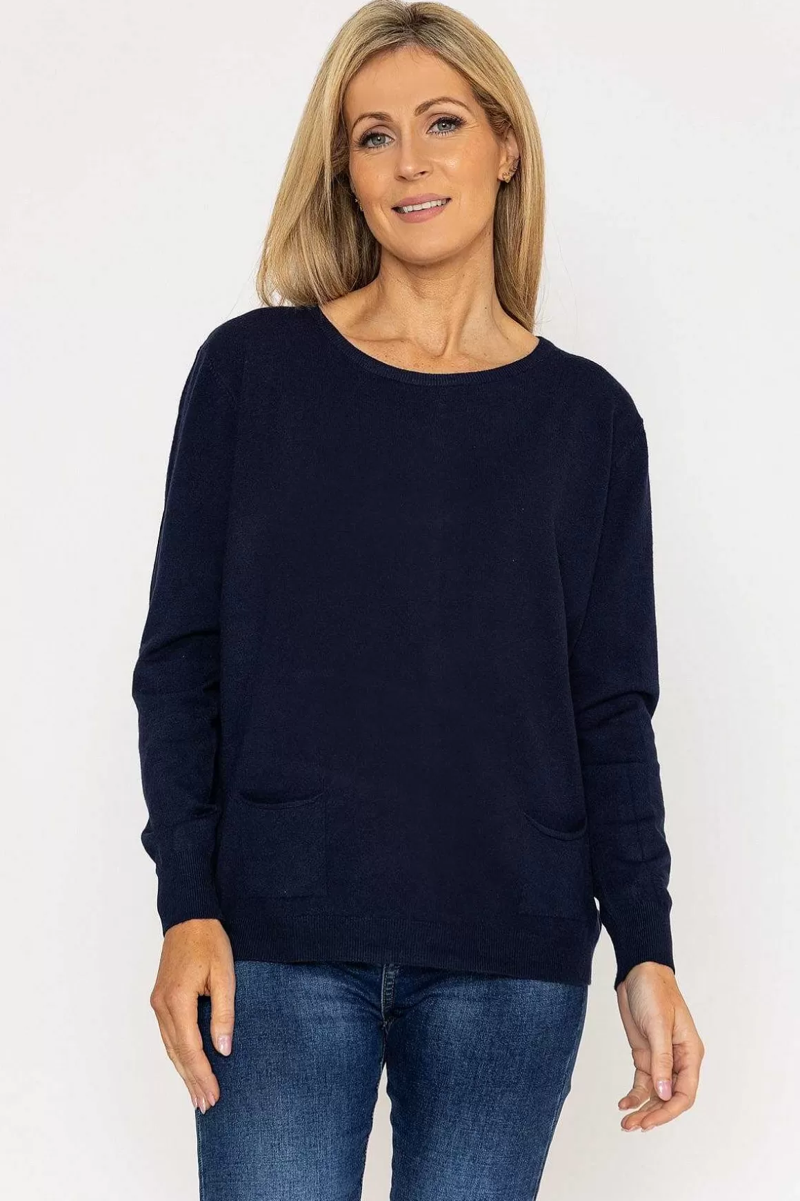 J'aime la Vie Button Detail Knit In Navy Cheap