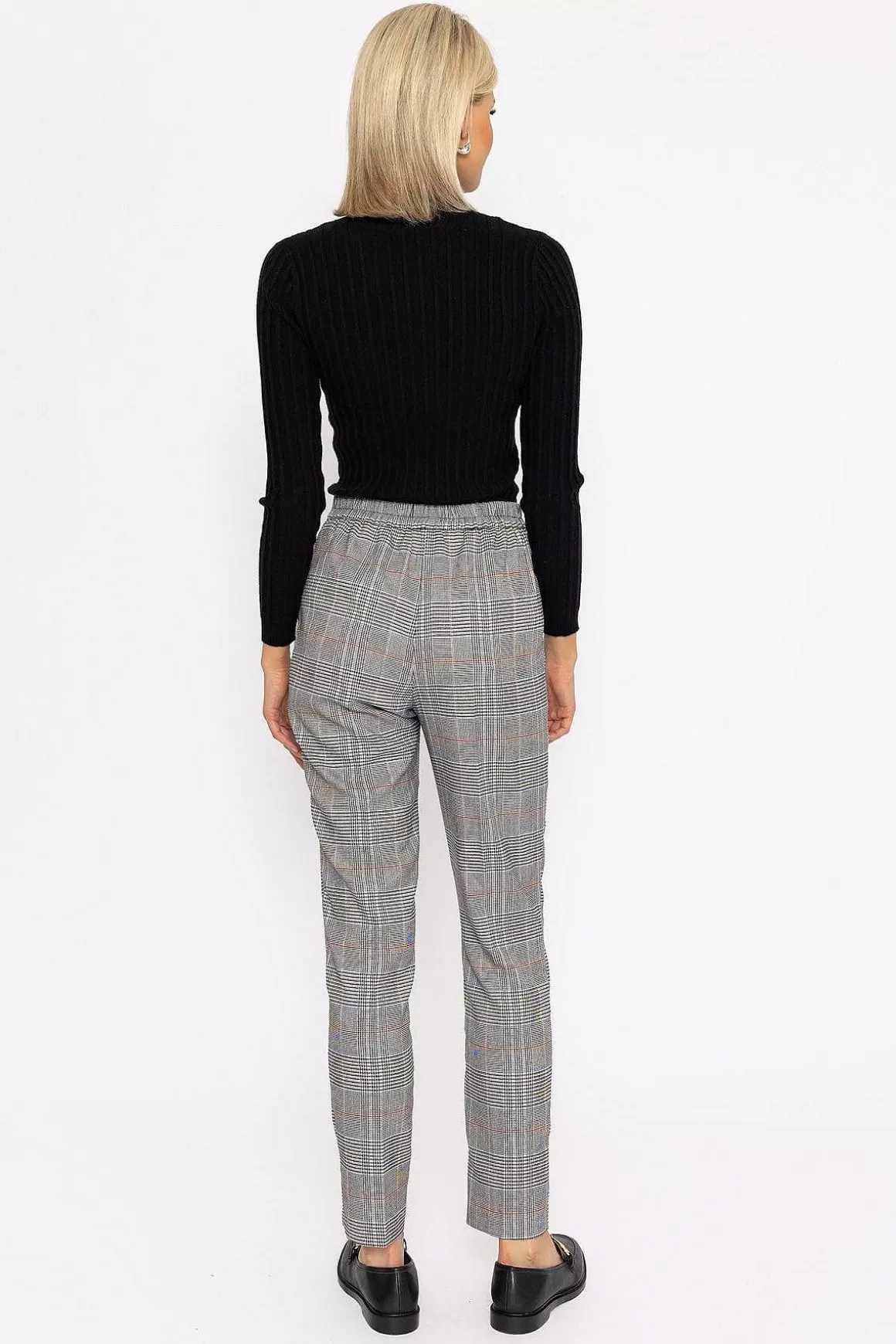 Rowen Avenue Button Detail Tailored Pant In Check Print Flash Sale