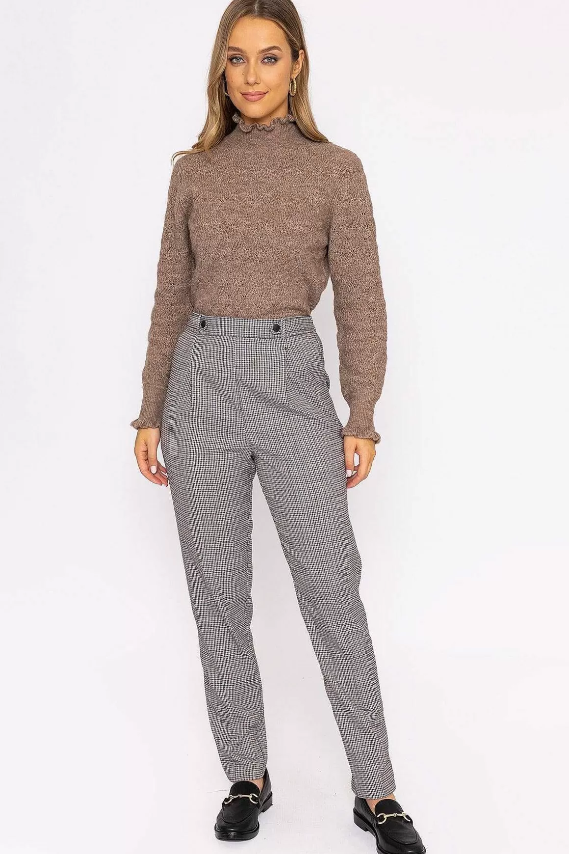 Rowen Avenue Button Detail Tailored Pant In Park Check Print Cheap