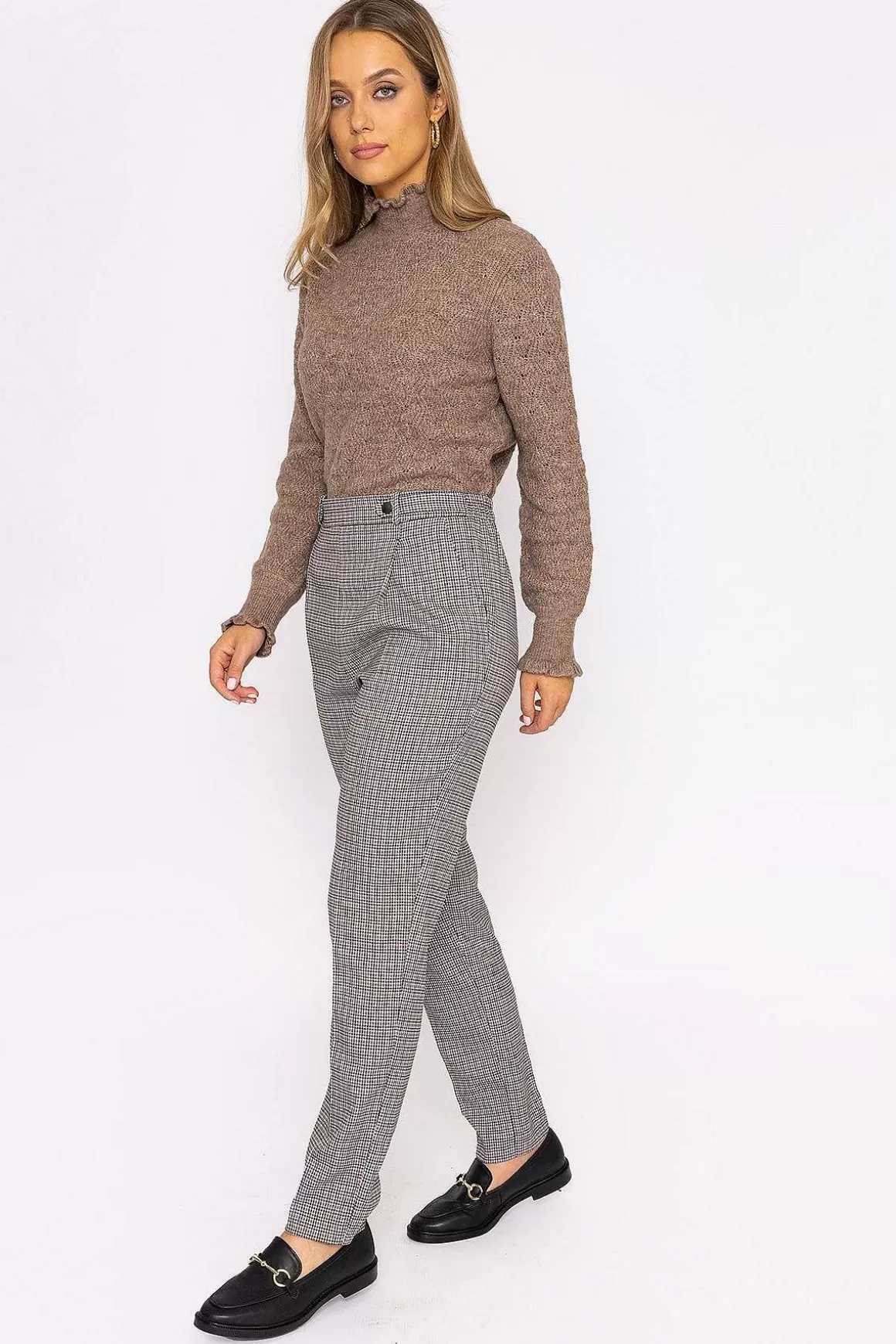 Rowen Avenue Button Detail Tailored Pant In Park Check Print Cheap